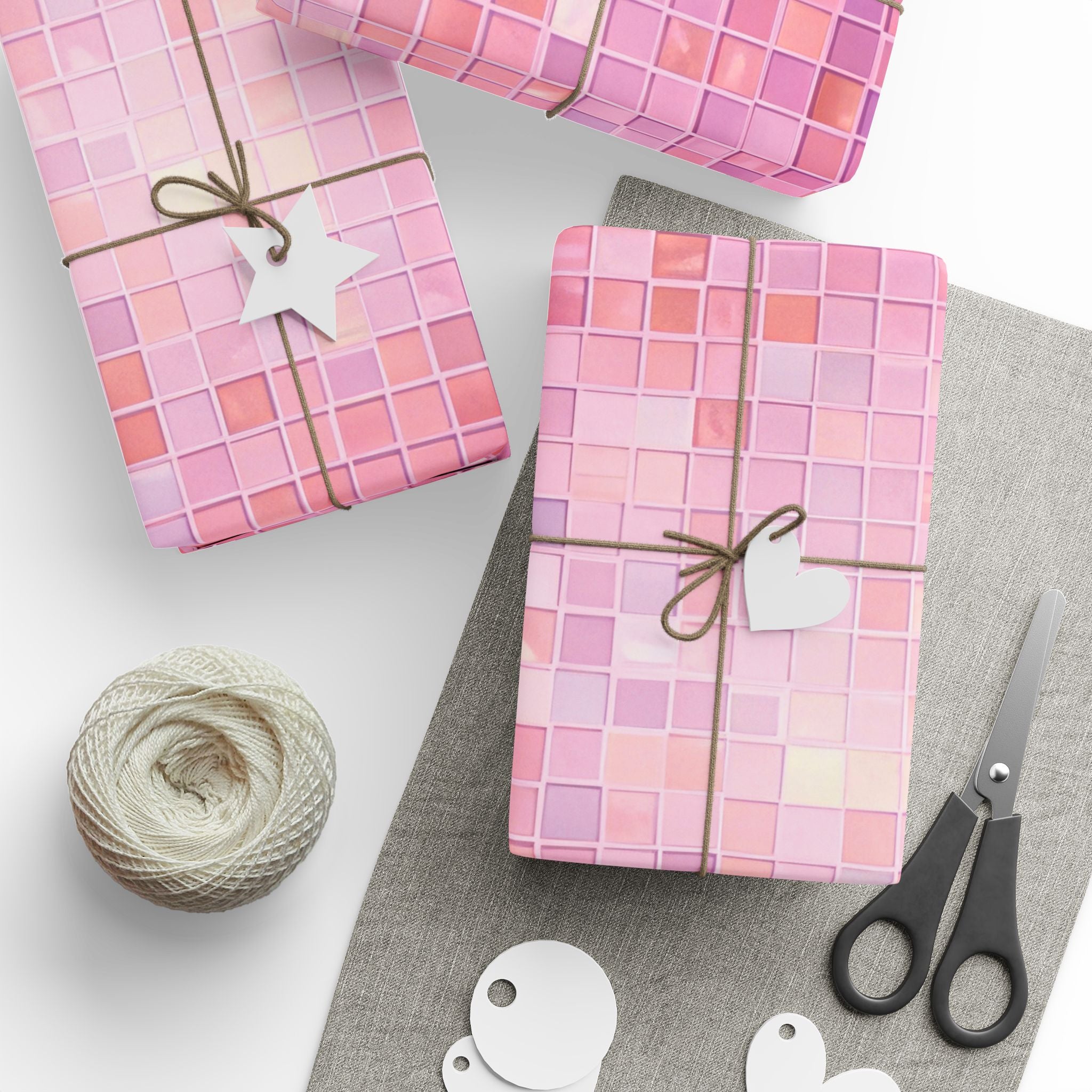 pastel-mosaic-wrapping-paper-pink-hologram-elegant-gift-wrap-for-special-occasions-birthdays-holidays-gift-wrap-wrapping-shee