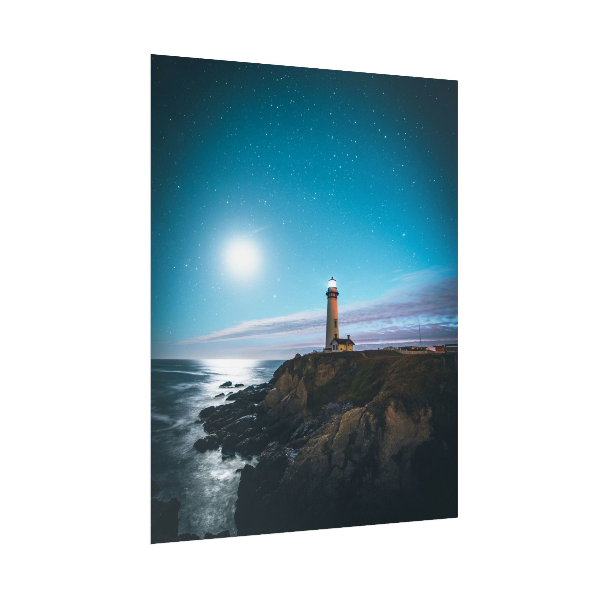 lighthouse-on-rock-poster-print-coastal-wall-art-nautical-wall-decor-beach-house-decoration-seaside-wall-ocean-wall-art