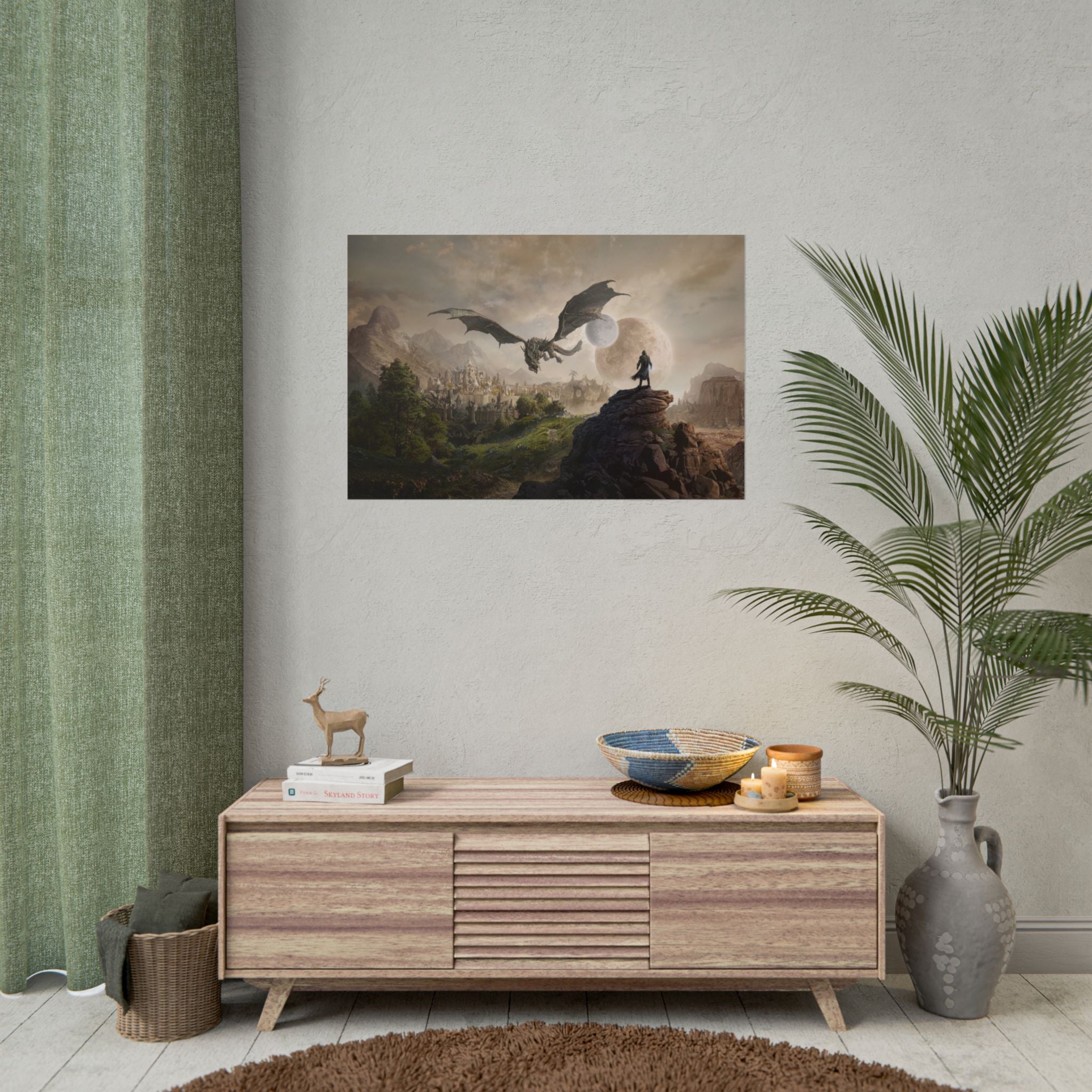 the-elder-scrolls-skyrim-elsweyr-poster-wall-art-viking-warrior-cat-game-poster-print-room-decor-gaming-wall-a