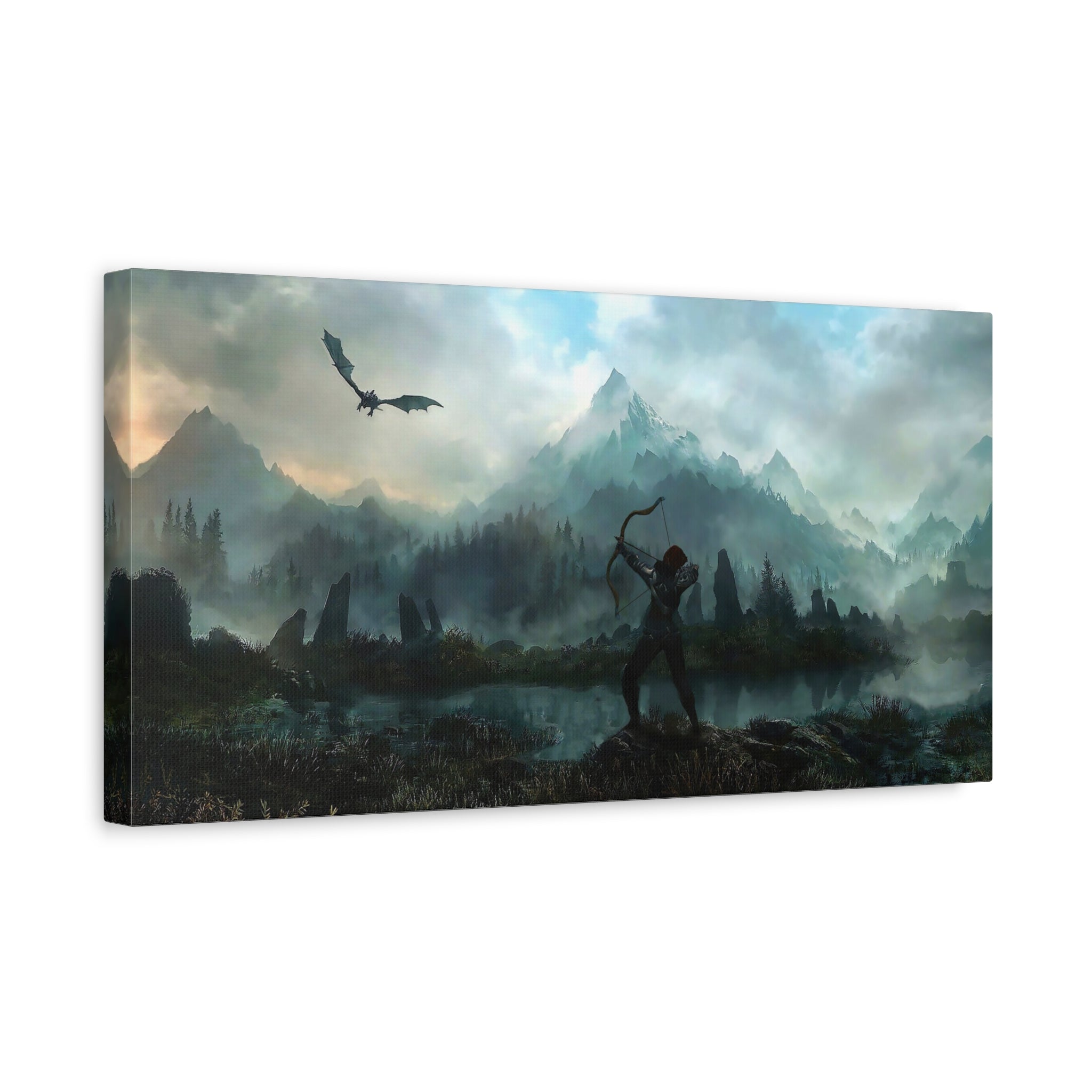 Aela The Elder Scrolls Skyrim Canvas Wall Art - Dragon Game Canvas Print Room Decor, Gaming Wall Art, Skyrim Gift