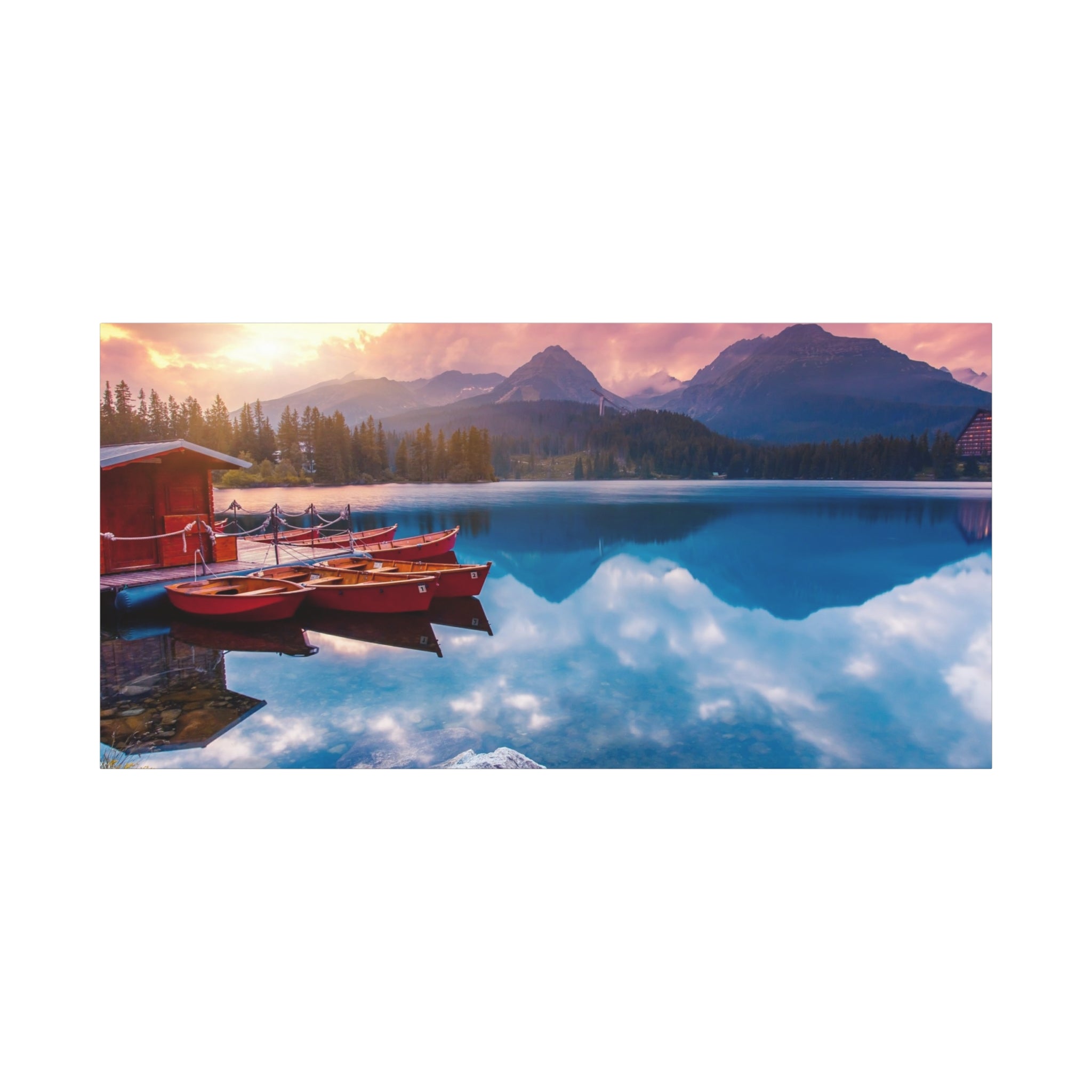 canvas-print-nature-sunrise-wall-art-lake-mountain-scenery-decor-stretched-matte-canvas-mountain-decor-home-decor-nature-wall