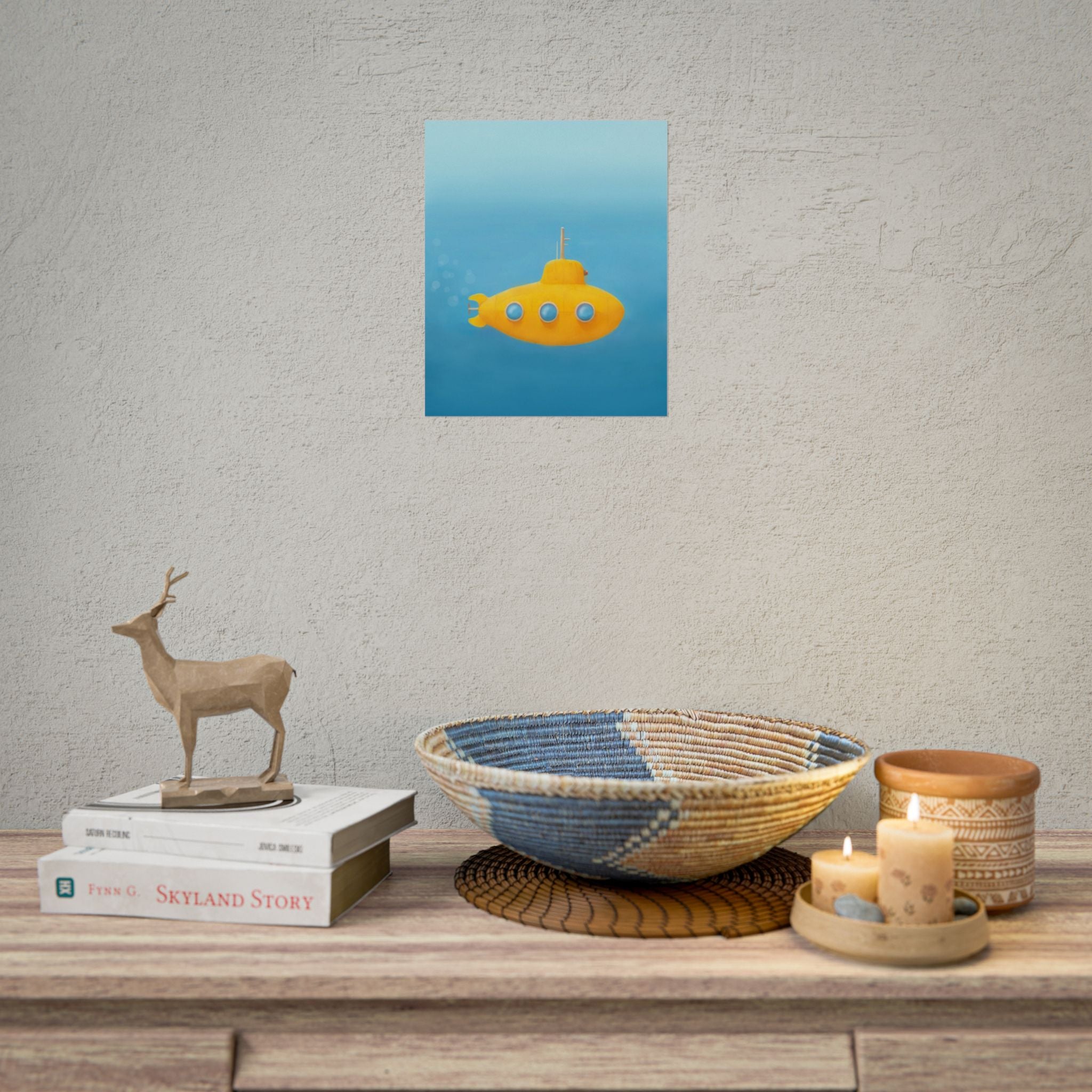 yellow-submarine-nursery-poster-art-fine-art-poster-wall-art-submarine-print-yellow-nursery-decor-gender-neutral-nursery