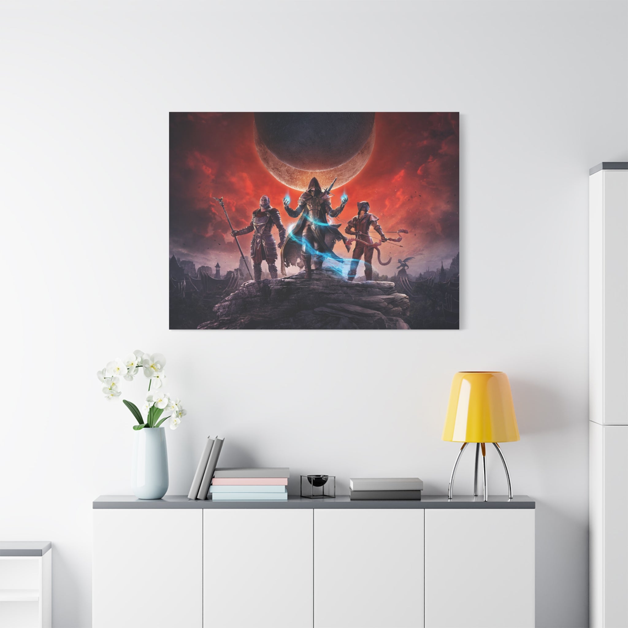The Elder Scrolls Elsweyr, Skyrim Canvas Wall Art - Dragon Game Canvas Print Room Decor, Gaming Wall Art, Skyrim Gift