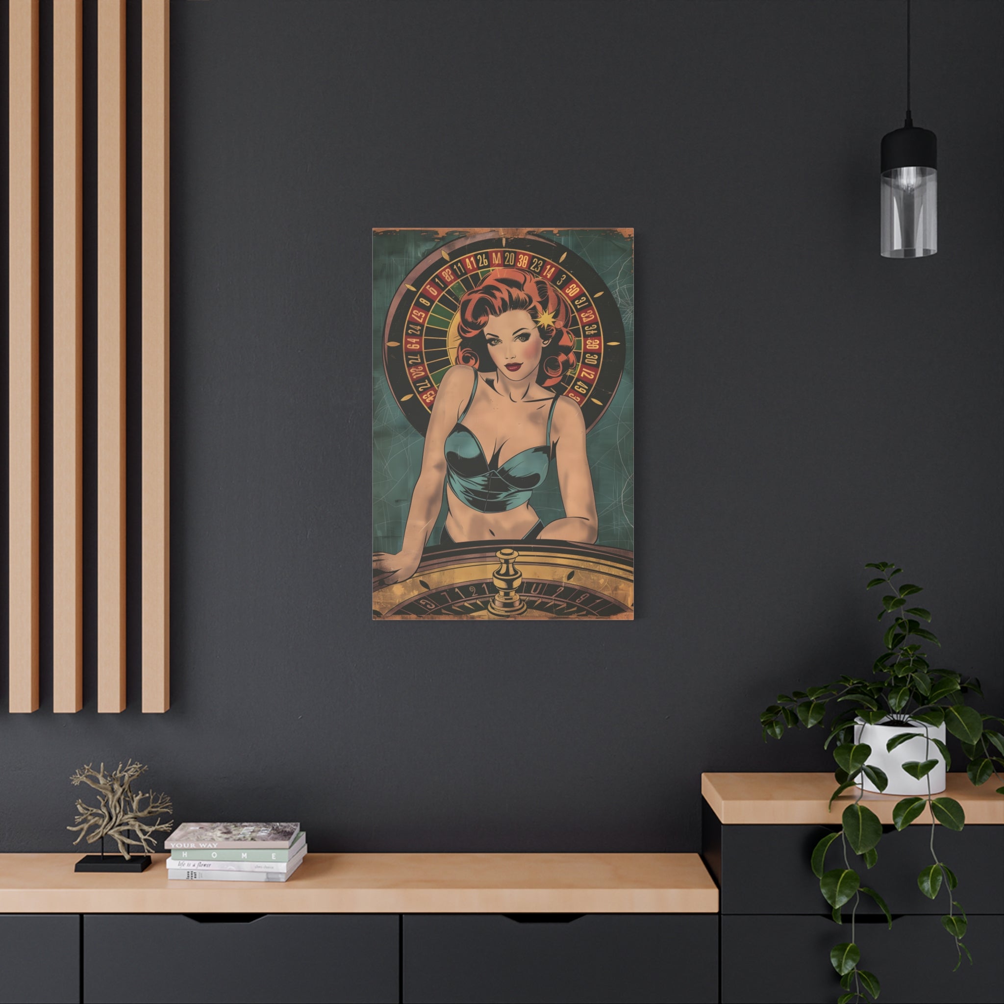 vintage-pin-up-girl-canvas-print-roulette-canvas-wall-art-retro-pinup-poster-pin-up-illustration-home-decor-wall-hanging