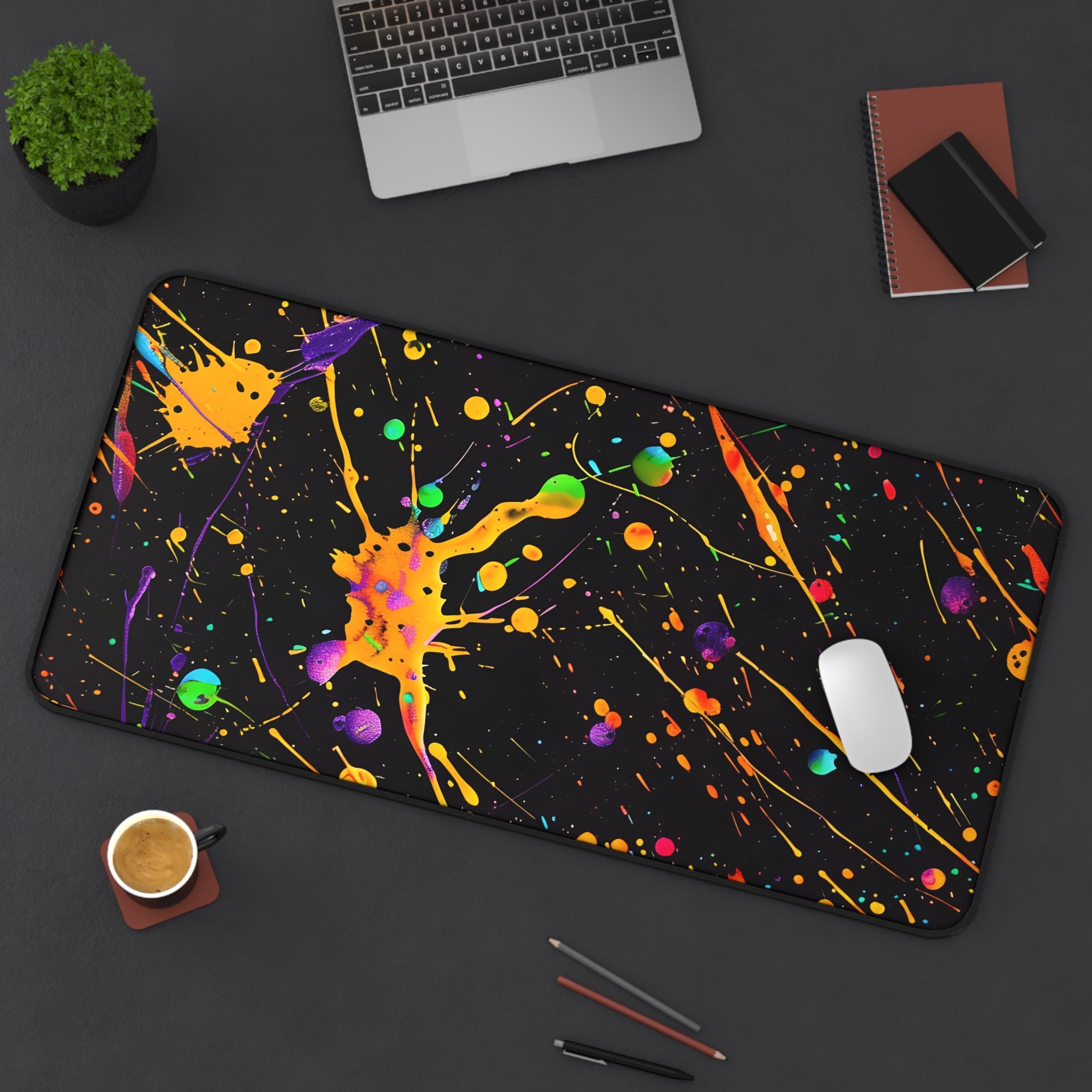 neon-abstract-paint-splatter-desk-mat-large-gaming-mouse-pad-colorful-work-from-home-desk-accessory-unique-desk-blotter-cool-