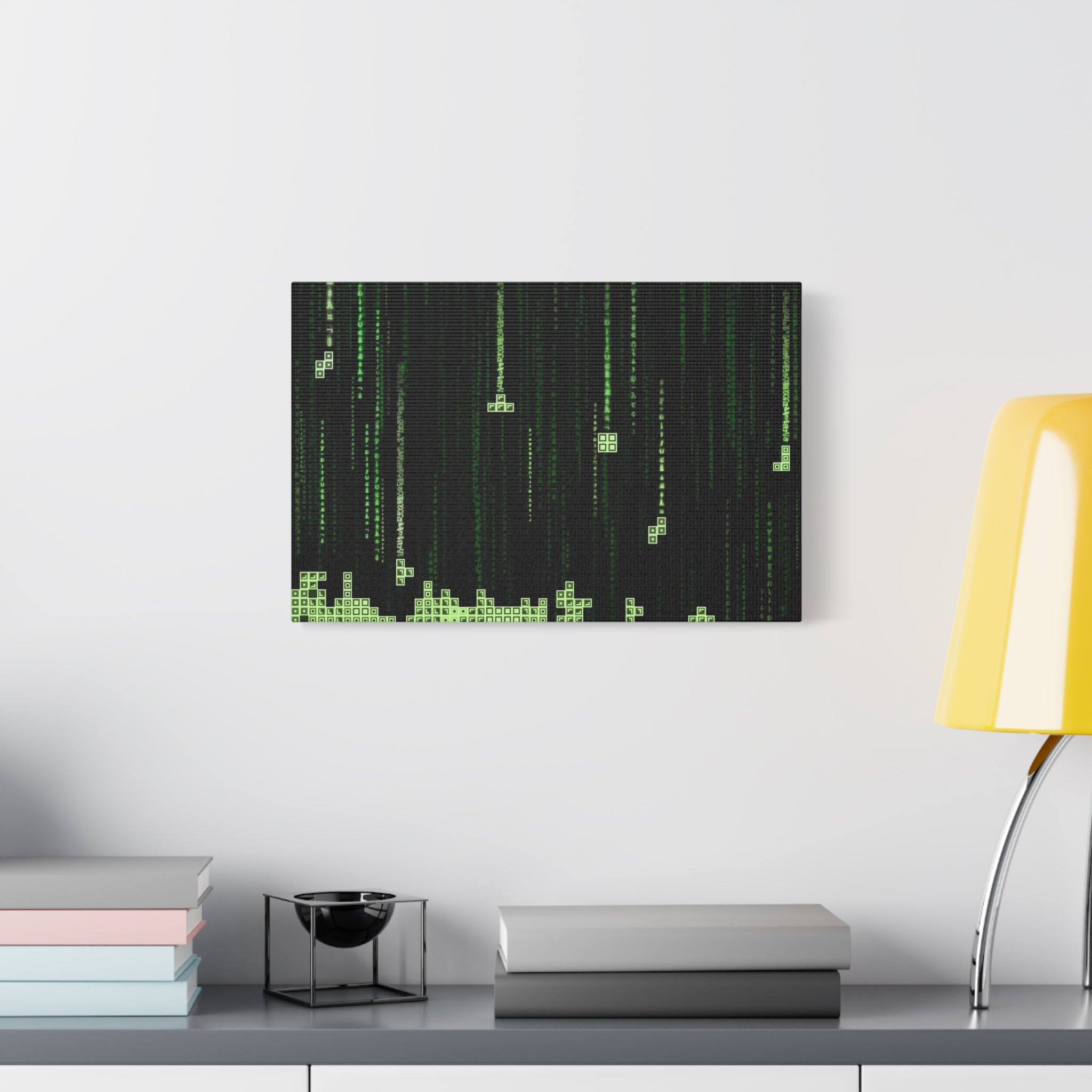 canvas-print-matrix-code-tetris-design-home-decor-wall-art-stretched-matte-canvas-unique-gift-idea-office-decoration