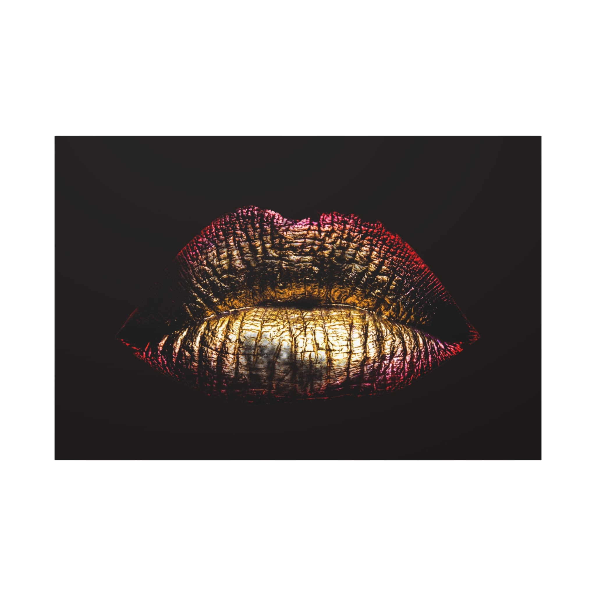 canvas-print-female-art-makeup-glamour-metallic-bronze-lip-contour-stretched-matte-wall-art-poster-home-decor-gift-for-her-be