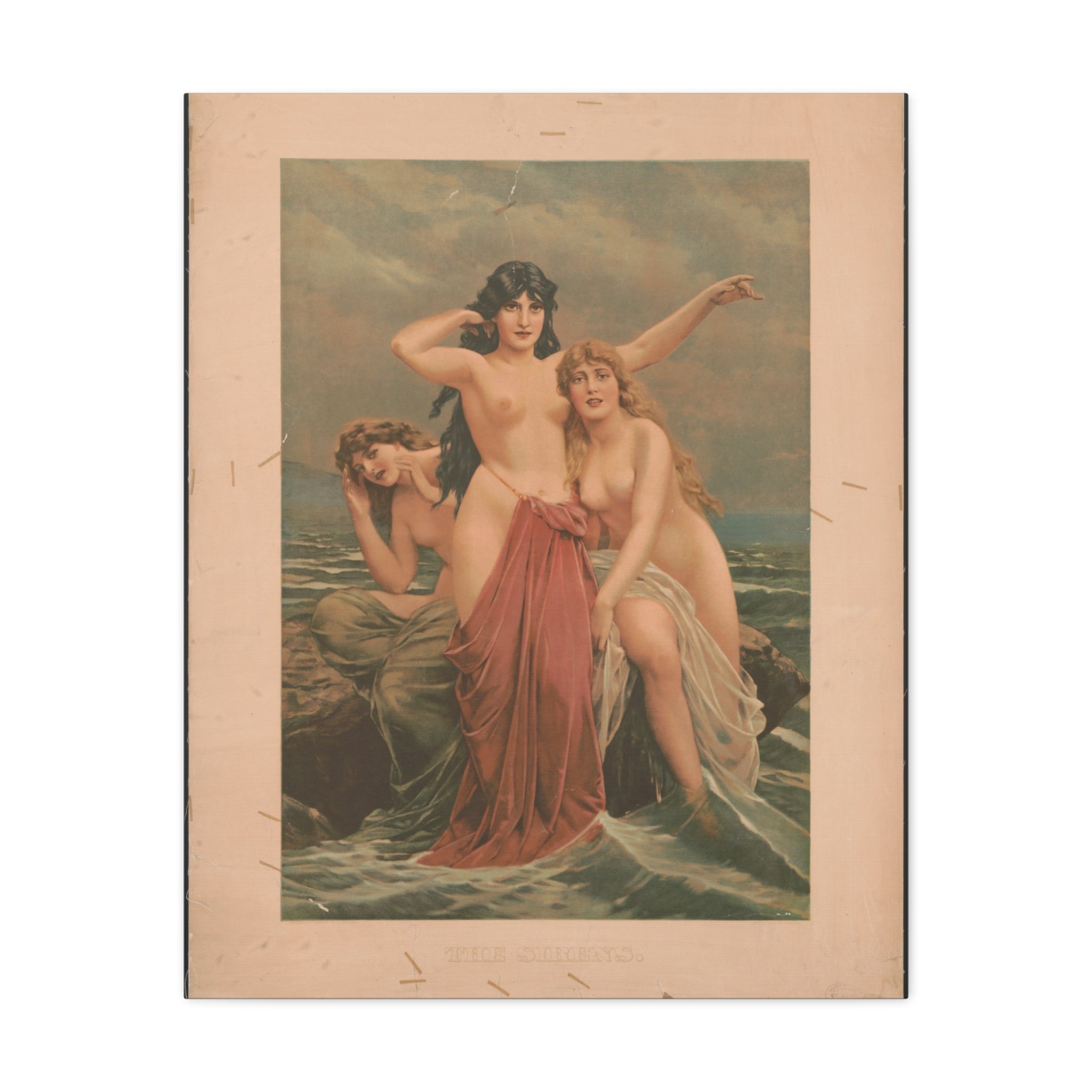 canvas-print-the-sirens-vintage-poster-woman-illustration-wall-decor-mythology-art-retro-sirens-picture-gift-for-mythology-lo