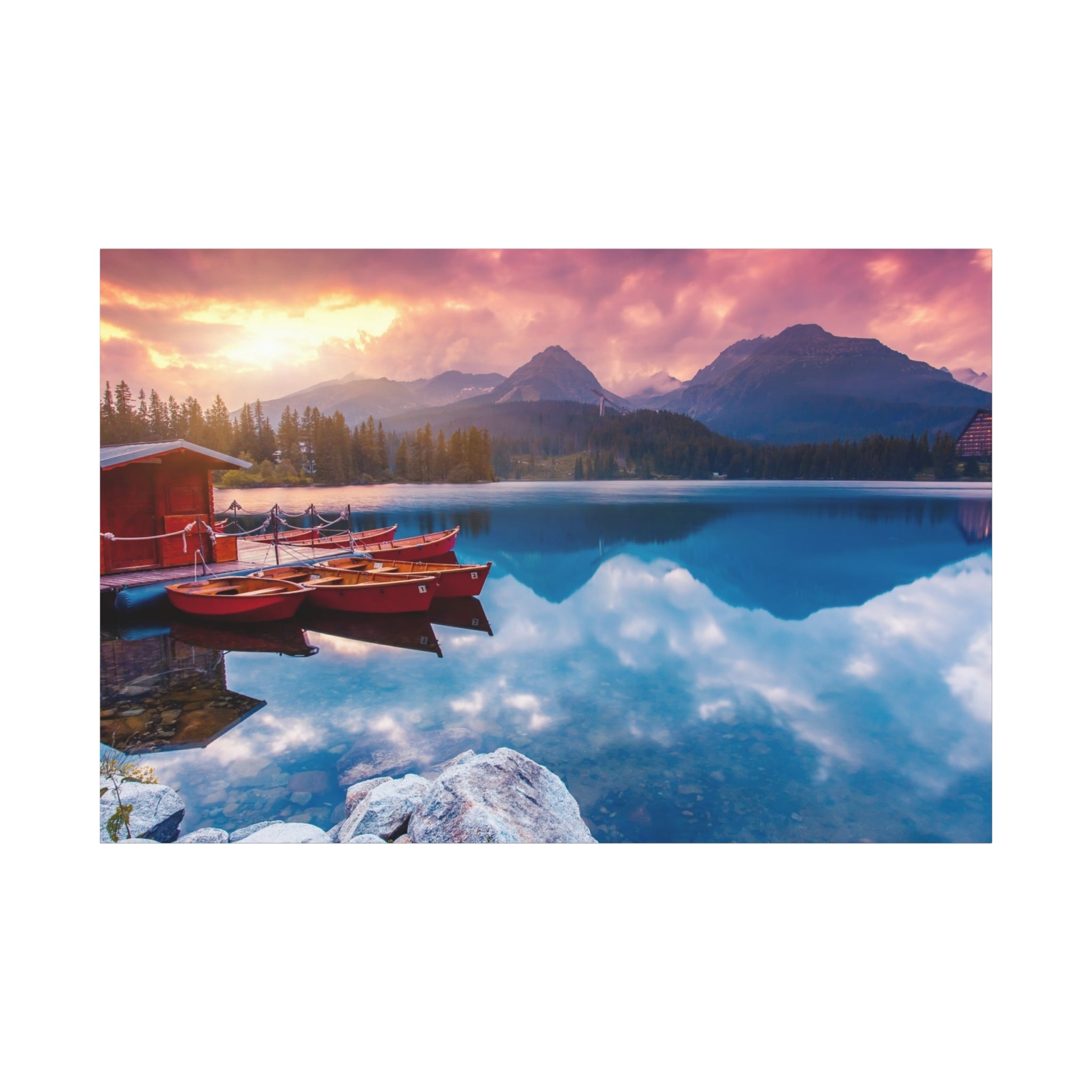 canvas-print-nature-sunrise-wall-art-lake-mountain-scenery-decor-stretched-matte-canvas-mountain-decor-home-decor-nature-wall