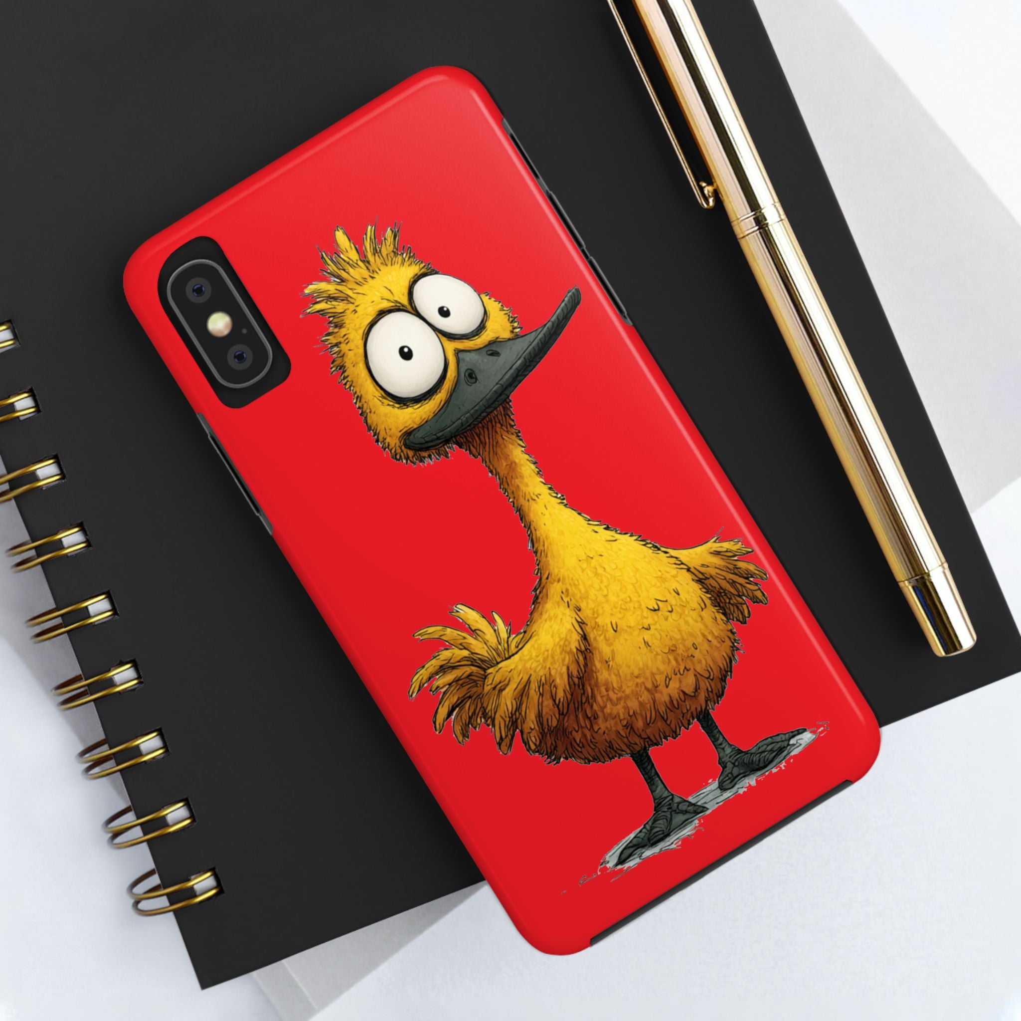 Quirky Funny Duck iPhone Tough Case - Kawaii Animal Phone Cover - Protective Phone Cover - Yellow iPhone Case