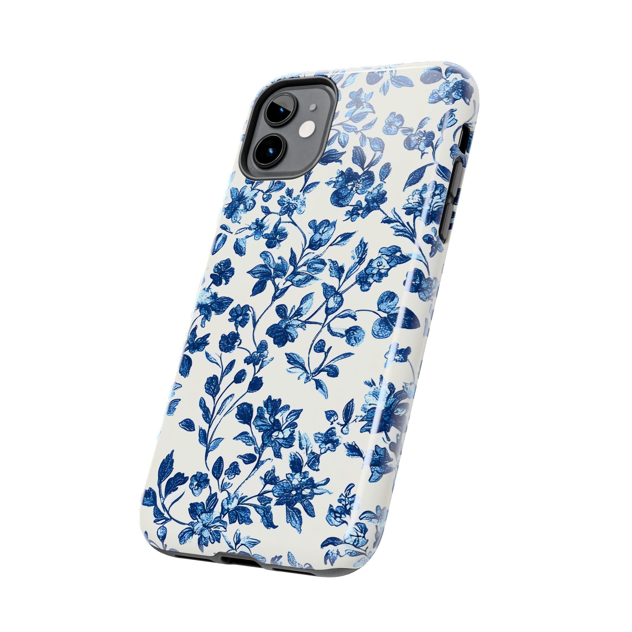 french-toile-floral-tough-phone-case-blue-phone-cover-protective-iphone-case-hard-shell-cellphone-case-vintage-design-phone-c