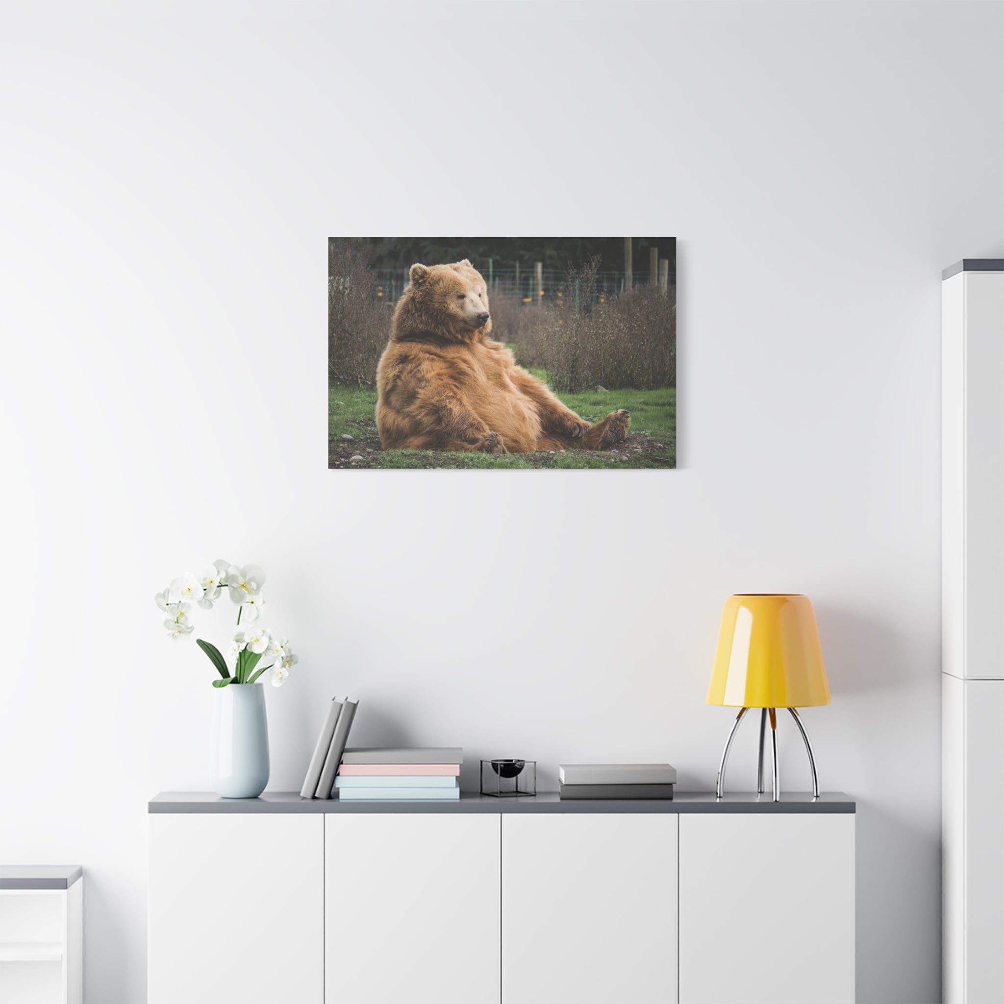 canvas-print-sitting-bear-nature-animal-art-wall-decor-wildlife-artwork-forest-cabin-decor-woodland-nursery-wall-art-outdoor-