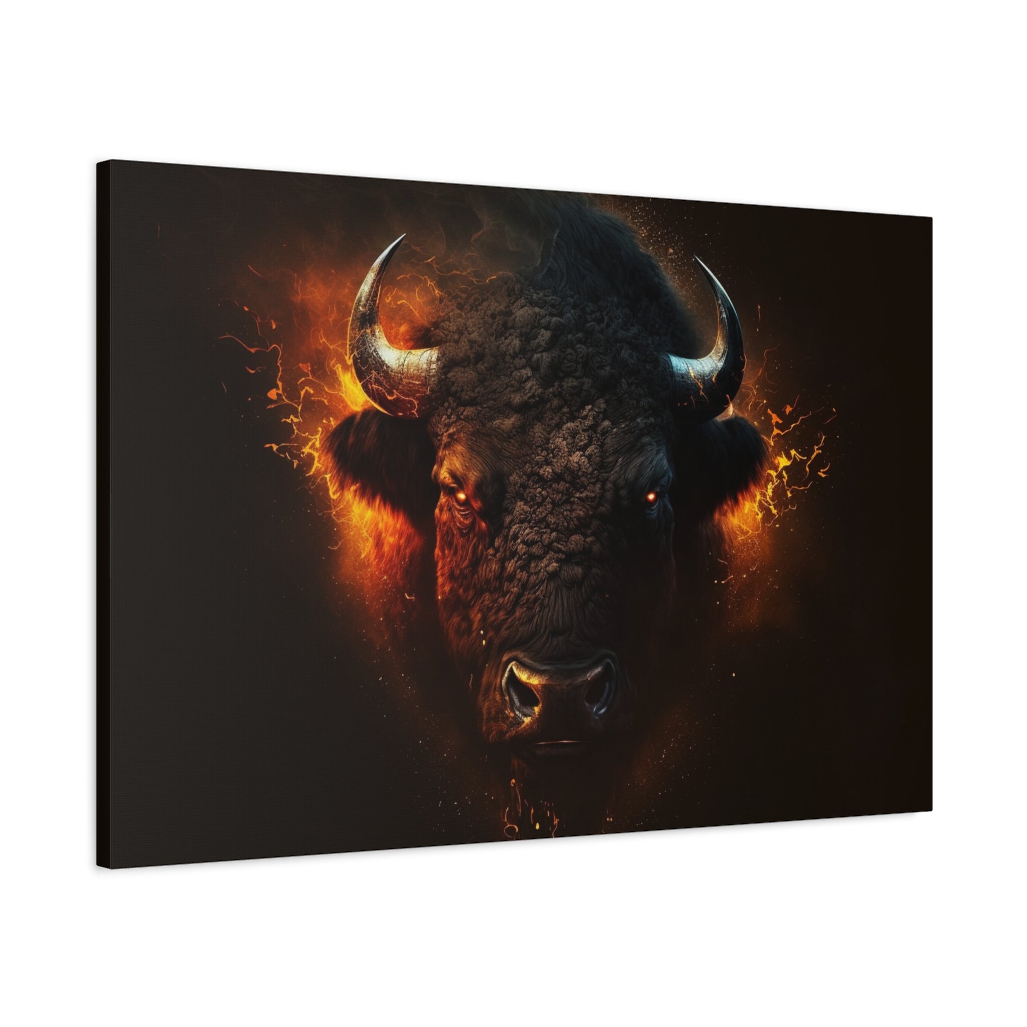 canvas-print-bison-art-wall-decor-buffalo-gift-wildlife-home-decoration-western-bison-painting-nature-lover-gift-farm-house-w