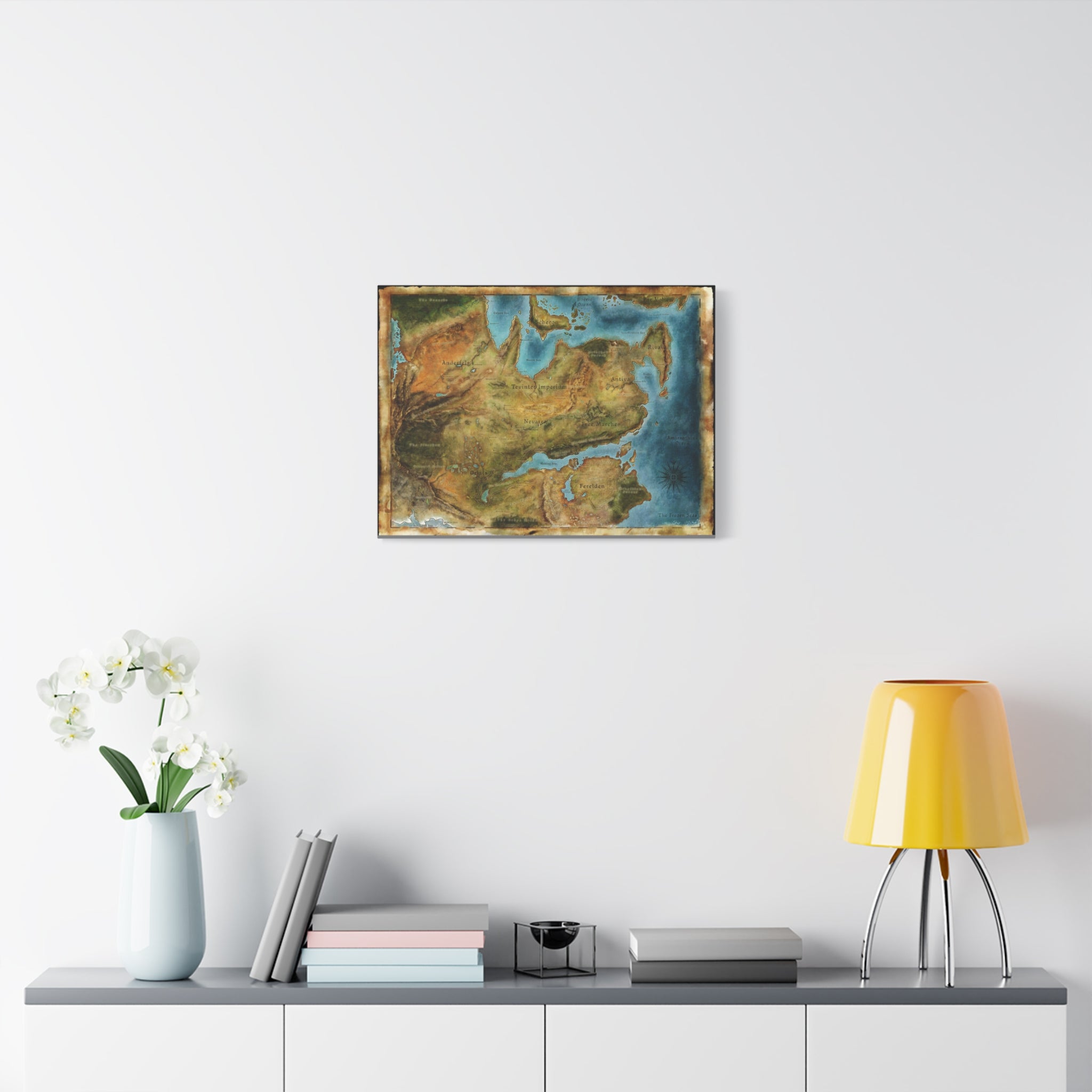 Dragon Age World Map Canvas Art - Fantasy Decor for Gamers, Gaming Wall Decor, Dragon Age Canvas Print