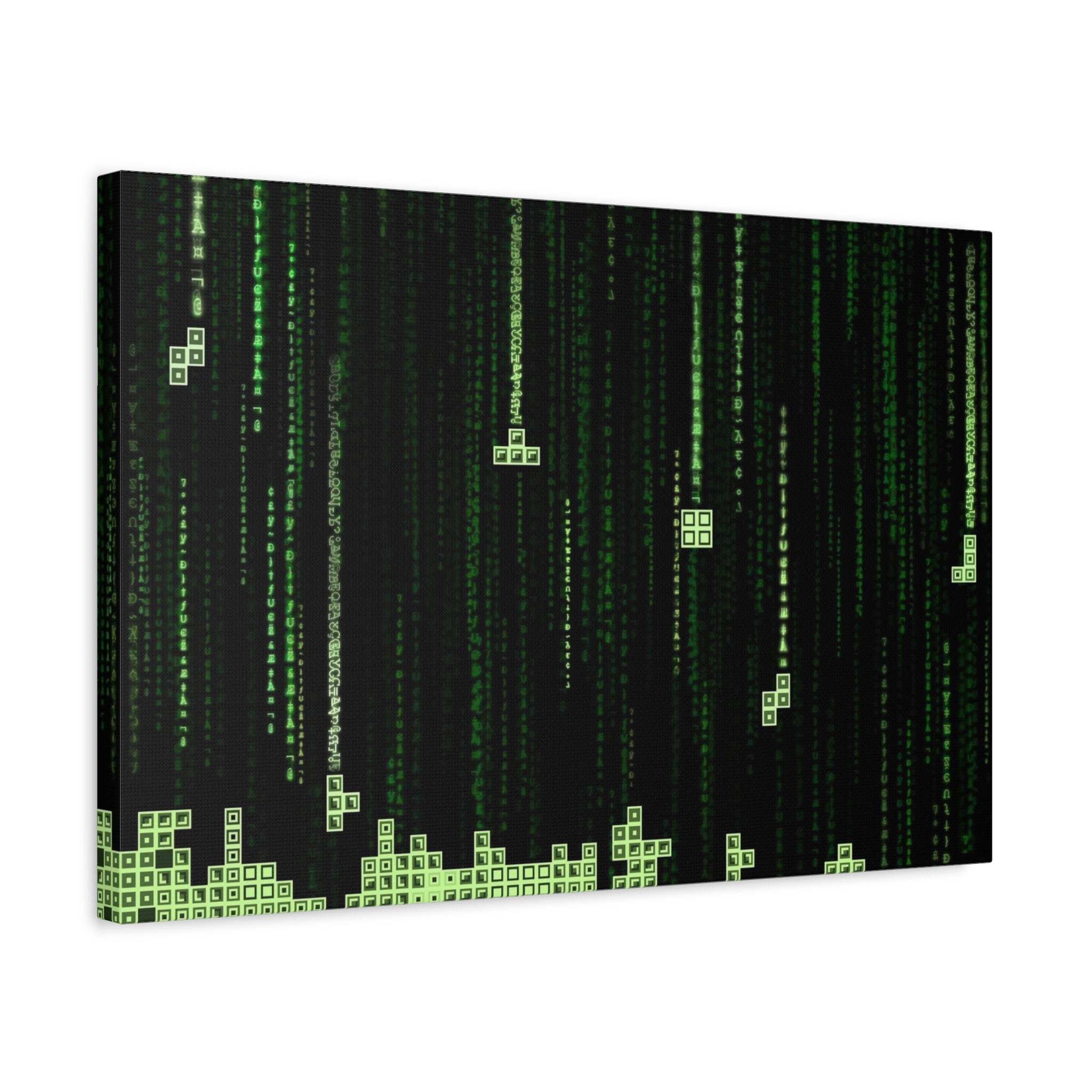 canvas-print-matrix-code-tetris-design-home-decor-wall-art-stretched-matte-canvas-unique-gift-idea-office-decoration