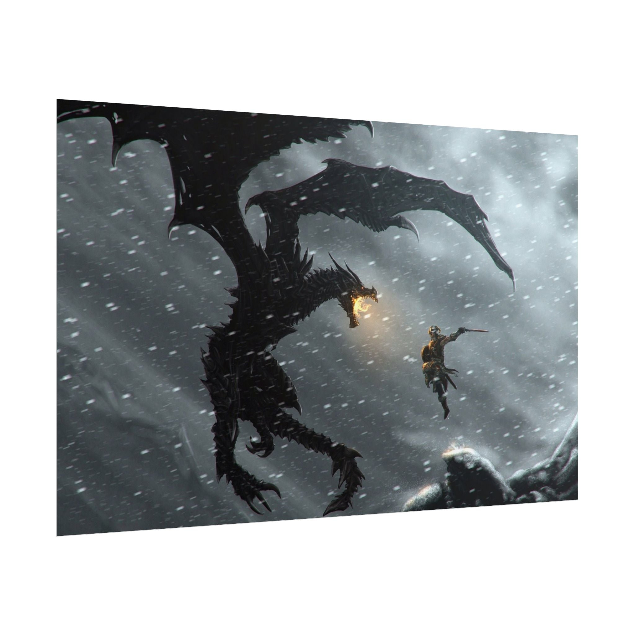 the-elder-scrolls-skyrim-poster-wall-art-dragon-and-viking-game-poster-print-room-decor-warrior-gaming-wall-ar