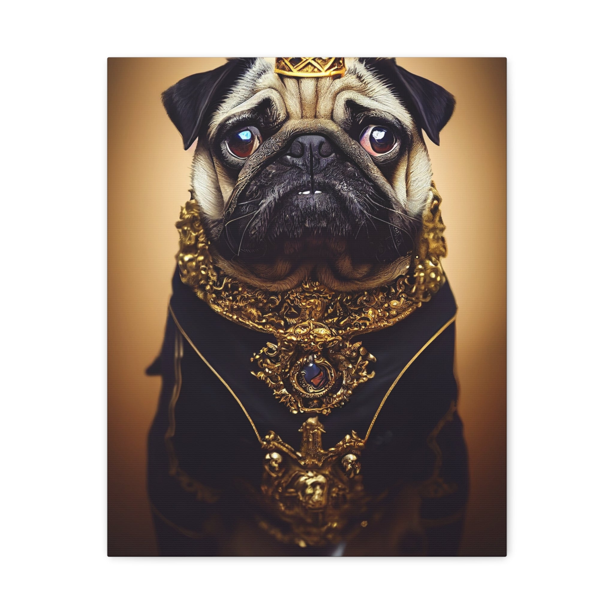 canvas-print-pug-crown-funny-jewelry-wall-art-decor-stretched-matte-canvas-home-living-room-decoration-dog-lover-gift-animal-