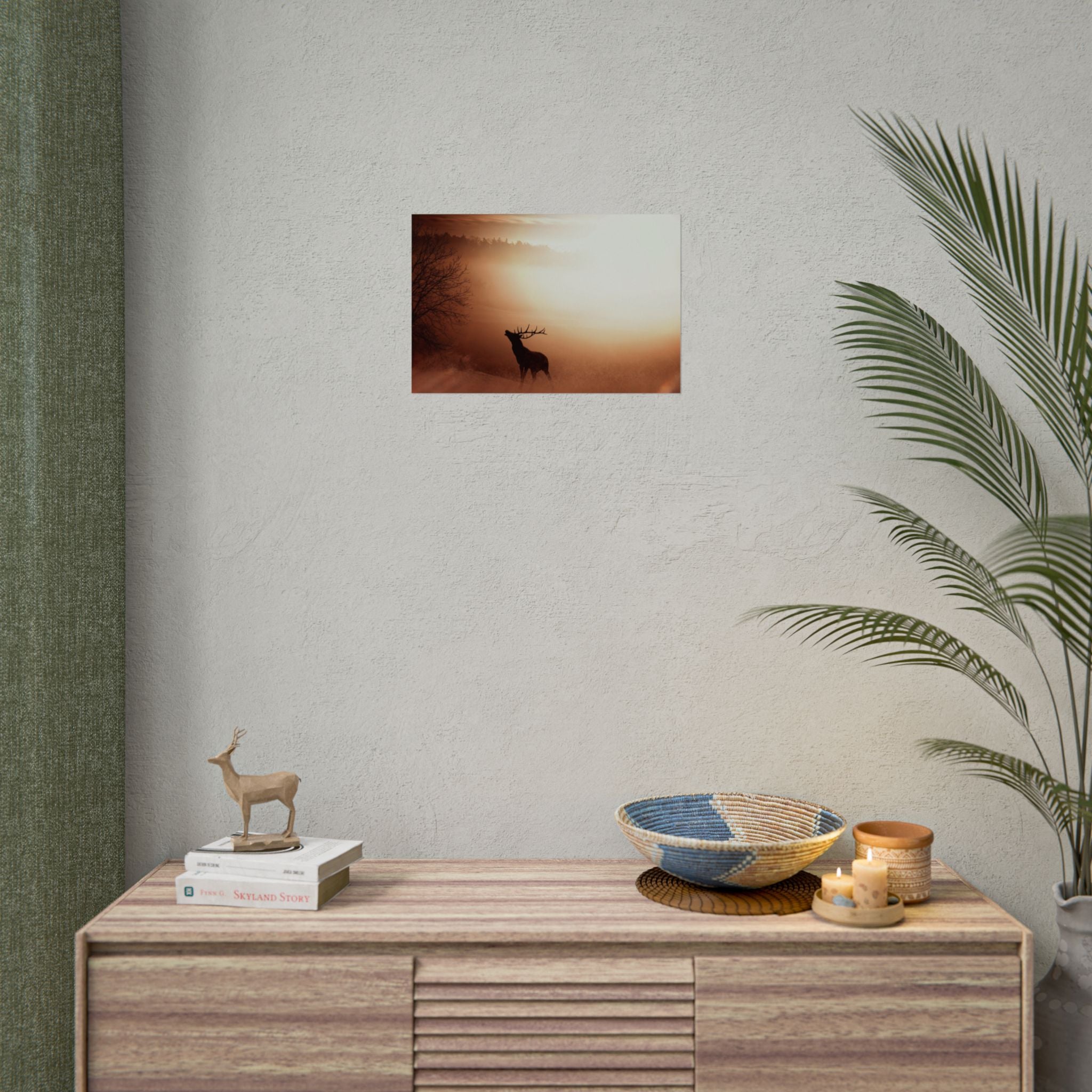 poster-print-elk-in-forest-sunset-scenery-nature-home-decor-animal-wall-art-wildlife-decor-farmhouse-wall-art-elk-prints-post