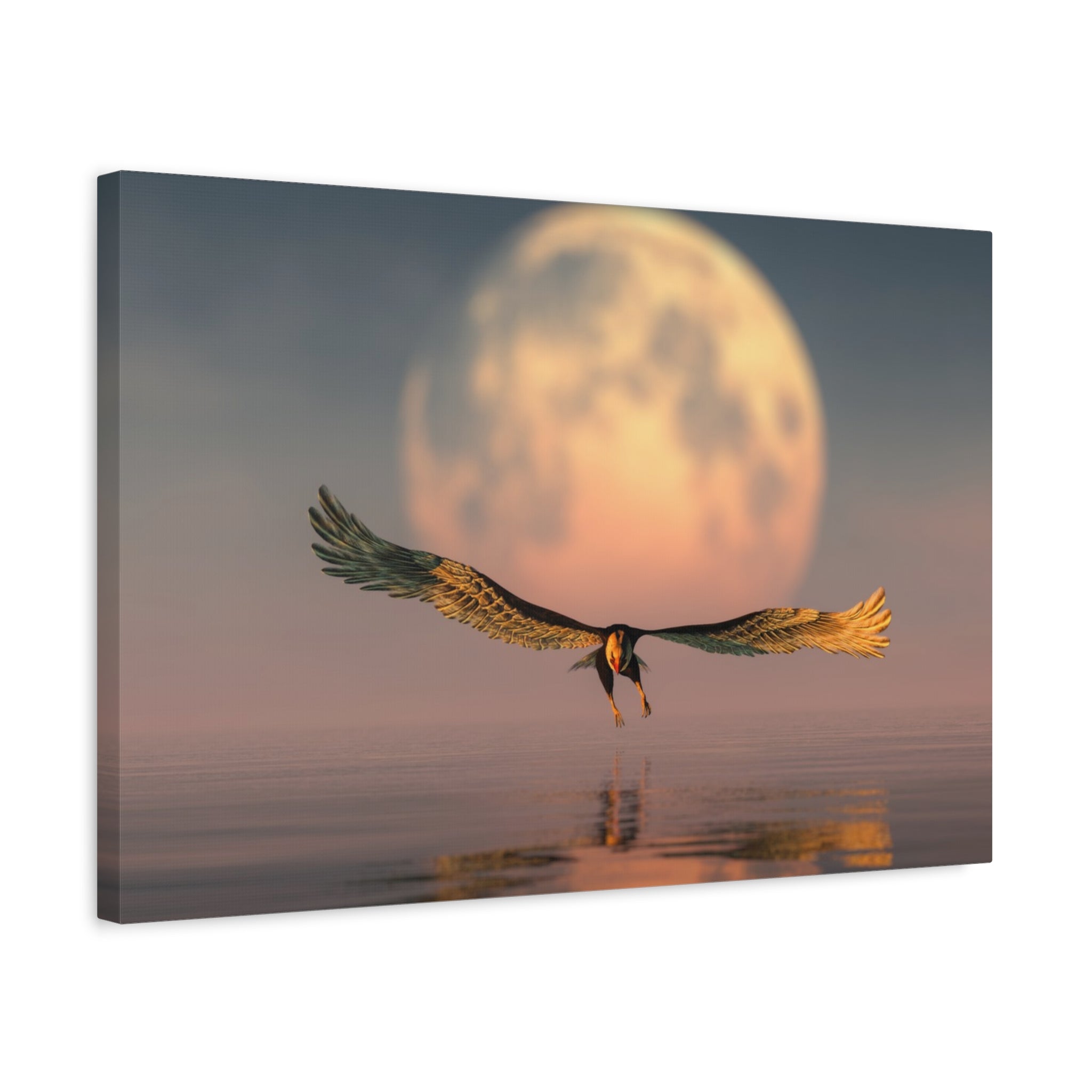 canvas-print-eagle-moon-illustration-living-room-wall-decor-stretched-matte-canvas-art-home-decor-wildlife-painting-wall-hang