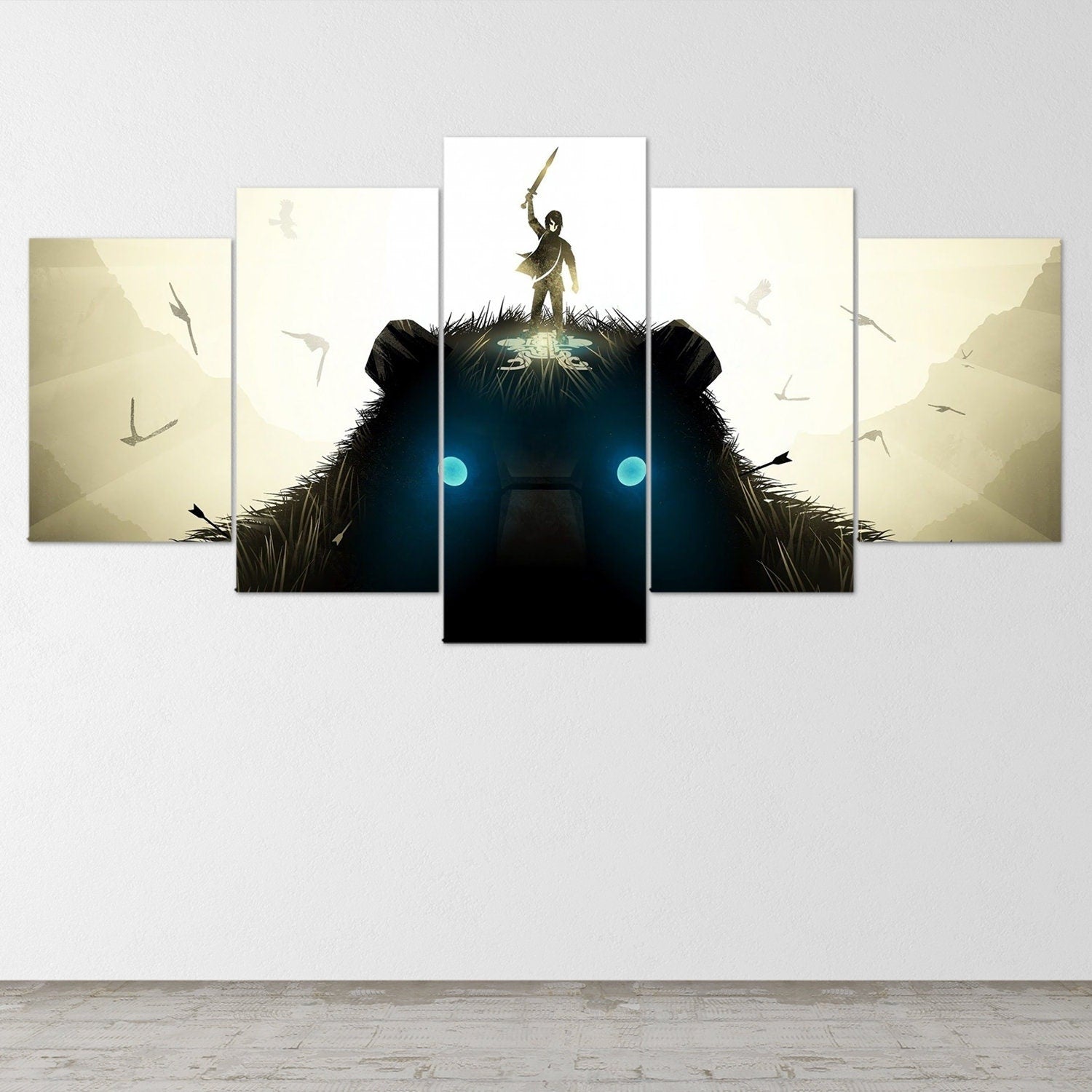 shadow-of-the-colossus-5-piece-canvas-wall-art-shadow-of-the-colossus-wall-art-shadow-of-colossus-poster-shadow-of-the-coloss