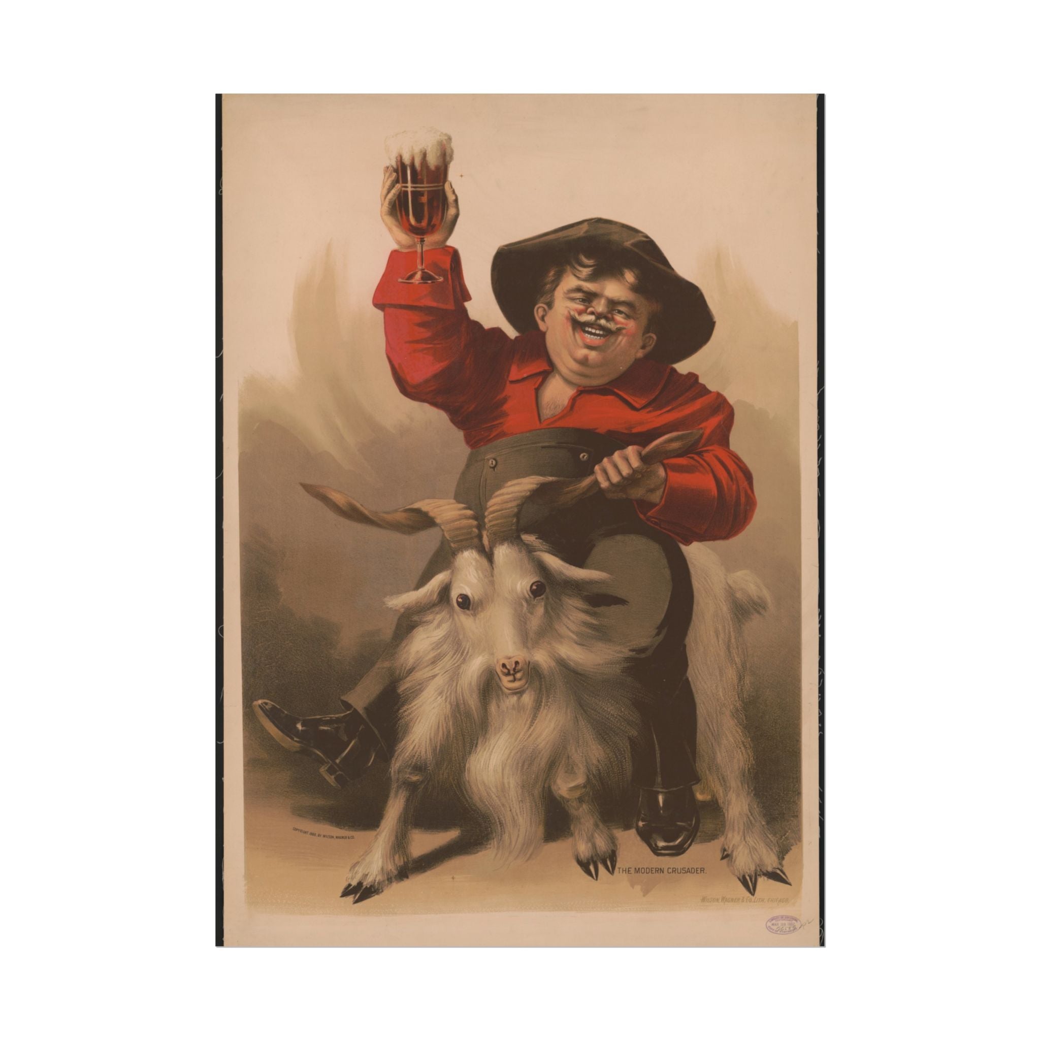 vintage-poster-print-modern-crusader-beer-wall-art-bar-decor-living-room-decor-alcohol-gift-poster-gift-fun-wall-art