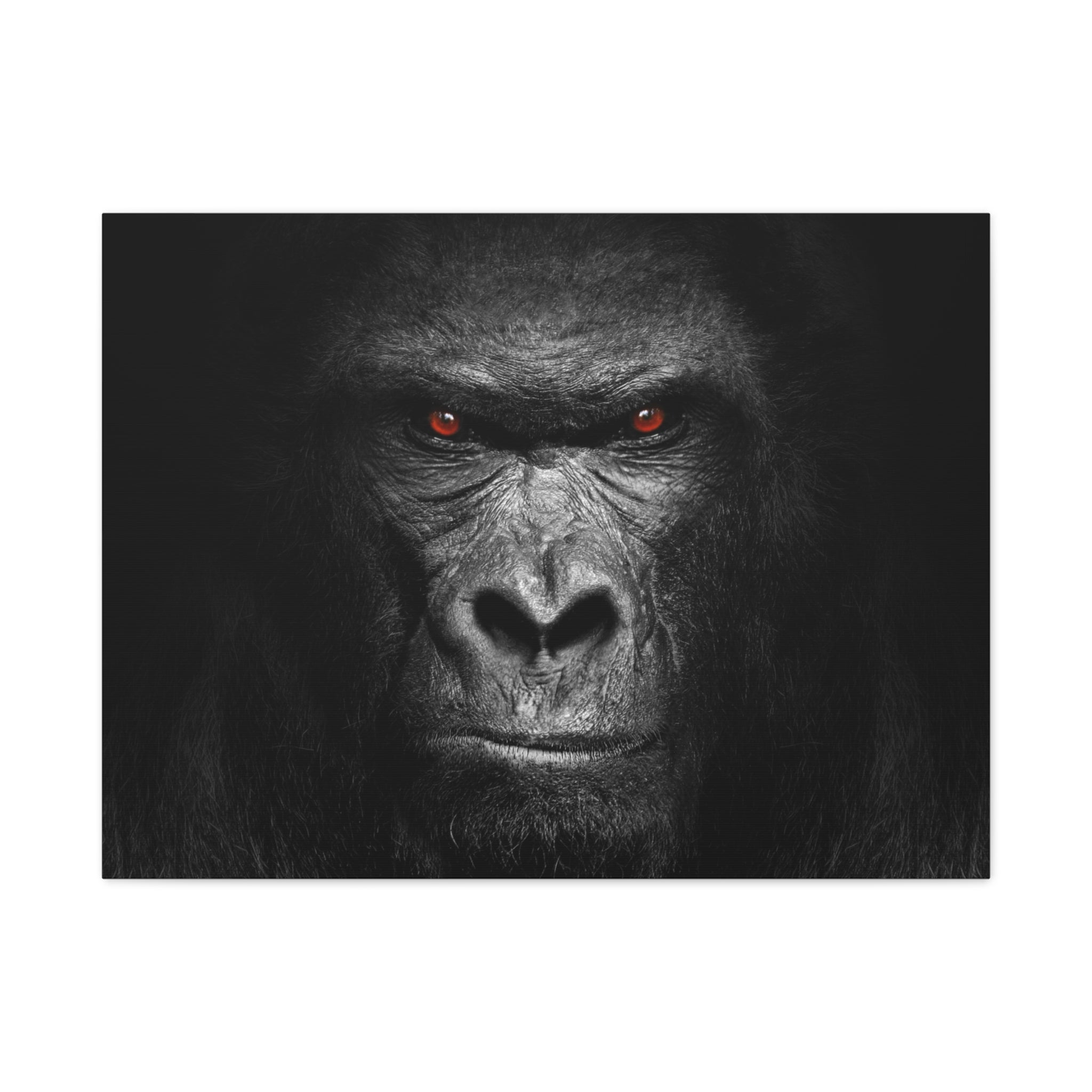 canvas-print-gorilla-face-wall-art-black-and-white-animal-decor-stretched-matte-canvas-wildlife-artwork-jungle-theme-room