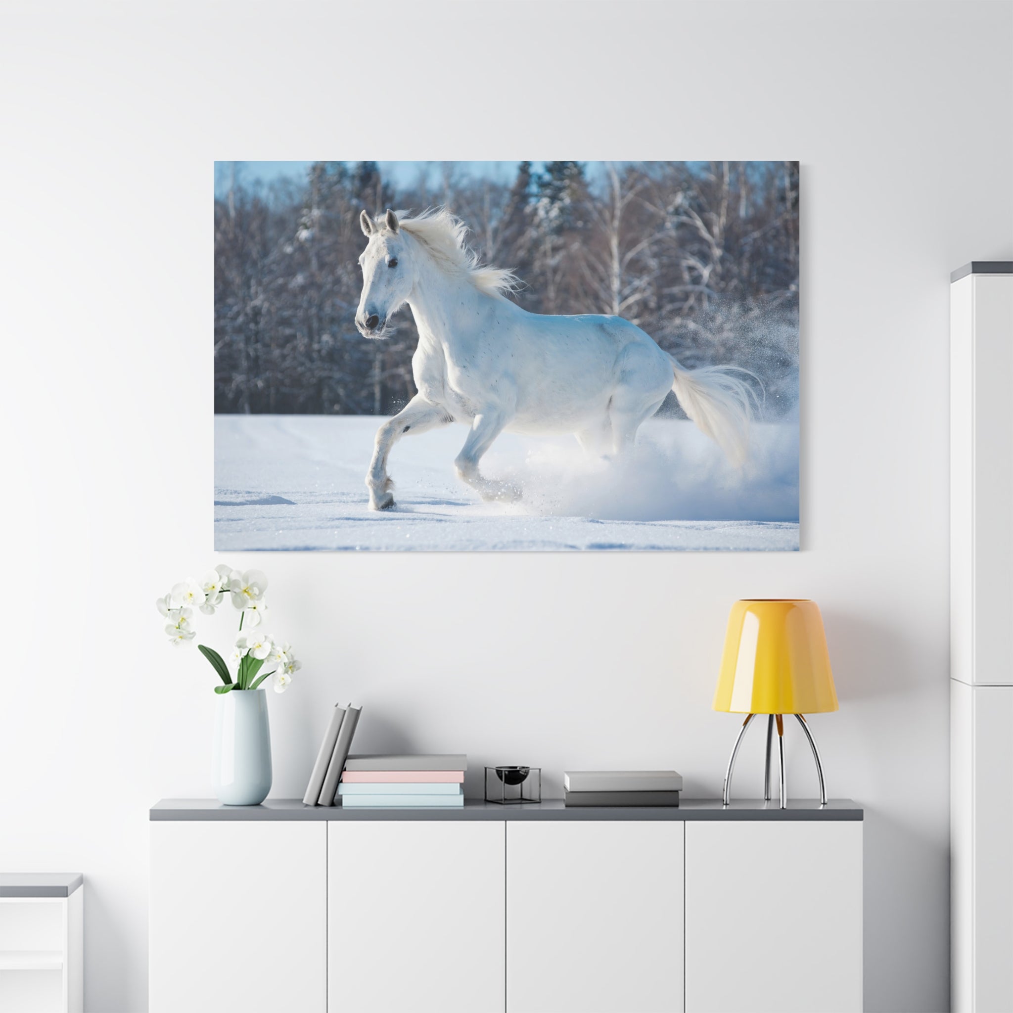 canvas-print-white-horse-winter-wall-art-home-decor-nature-decor-matte-stretched-canvas-alternative-horse-wall-decor-wildlife