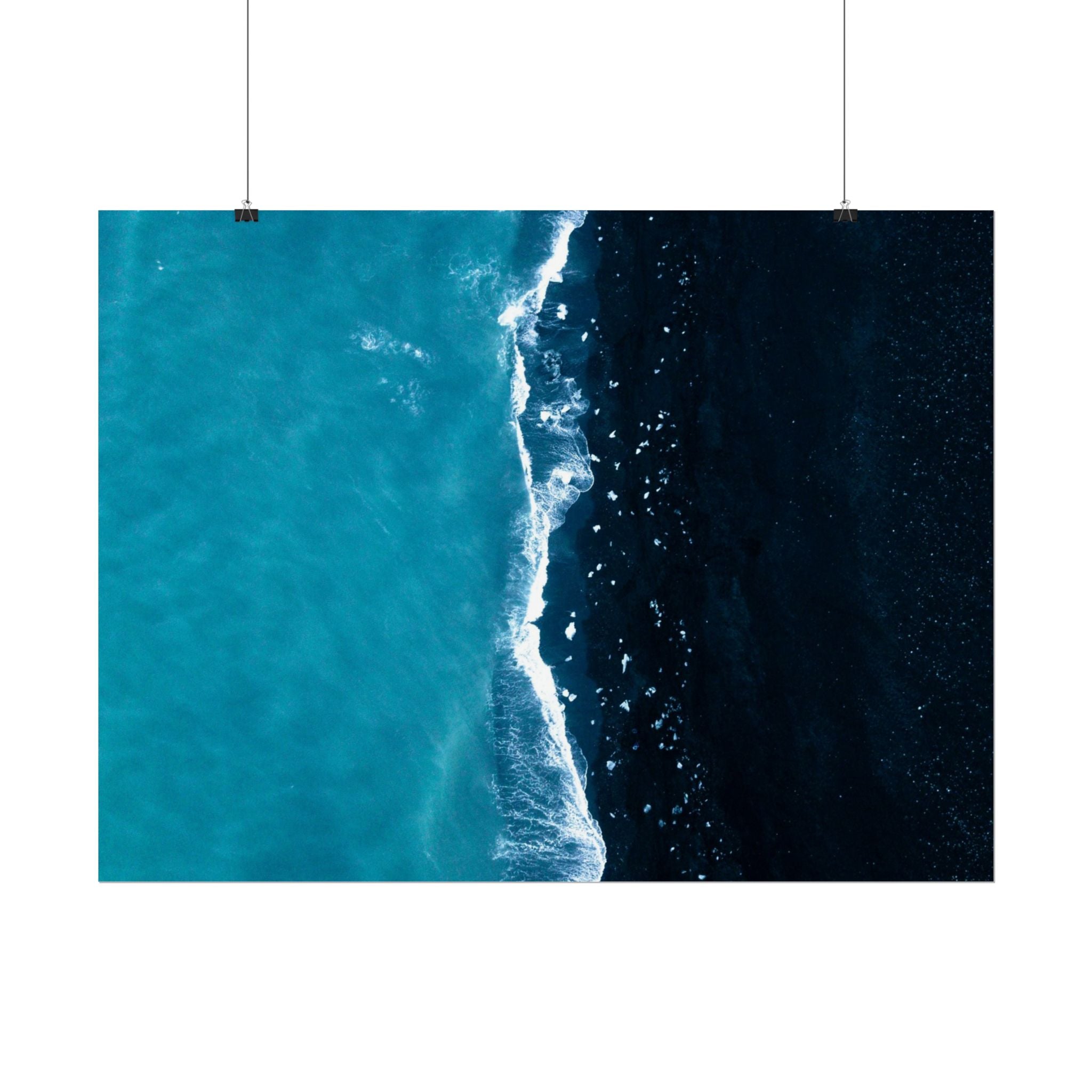 ocean-minimalist-decor-poster-print-beach-wall-art-coastal-photography-blue-ocean-print-sand-landscape-home-office-decoration