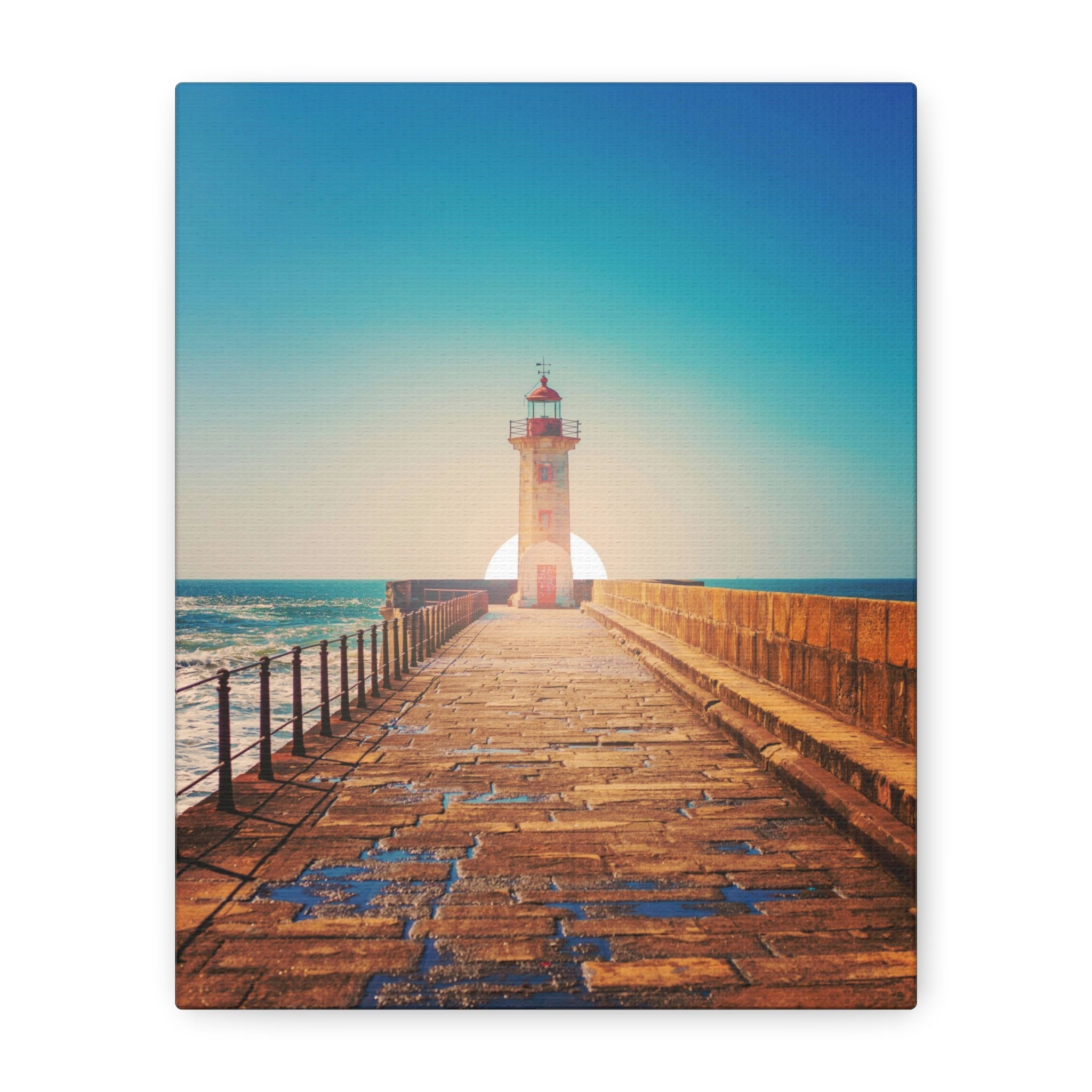canvas-print-lighthouse-on-rock-matte-canvas-stretched-1-25-inch-coastal-wall-art-nautical-decor-beach-house-decoration-seasi
