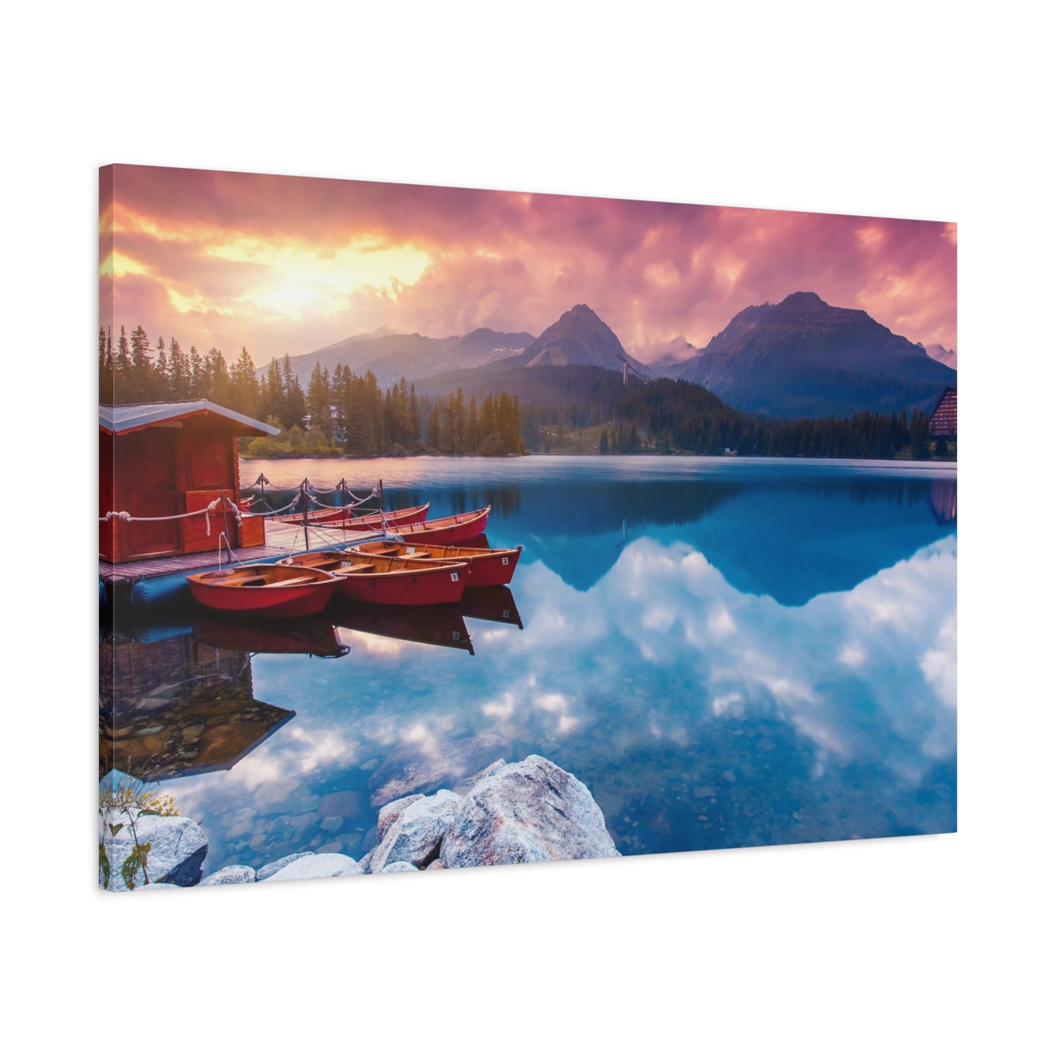 canvas-print-nature-sunrise-wall-art-lake-mountain-scenery-decor-stretched-matte-canvas-mountain-decor-home-decor-nature-wall