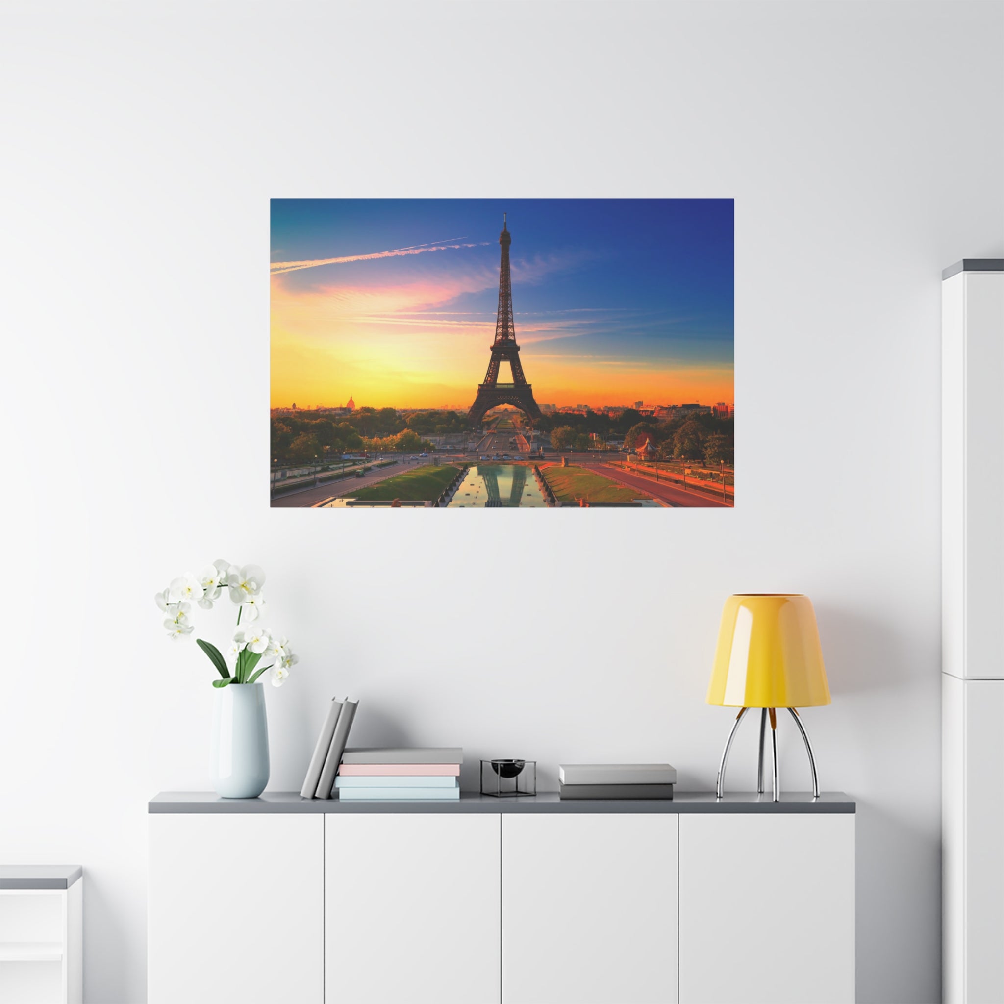 canvas-wall-art-paris-sunset-france-matte-stretched-print-beautiful-landscape-home-decor-room-decor-wall-hanging-office-art