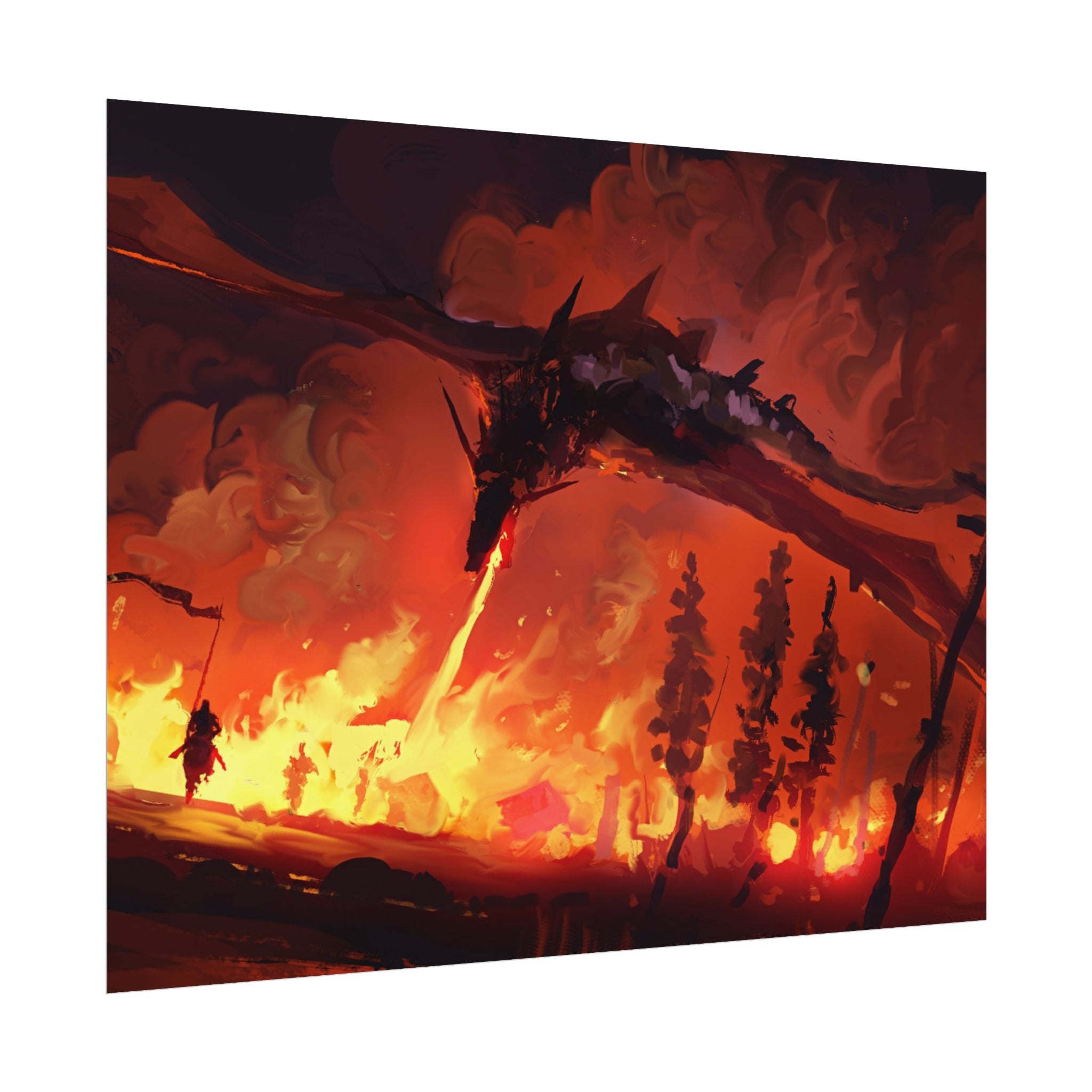 dragon-fire-rolled-poster-fantasy-art-print-mythical-creature-room-decor-dungeons-and-dragons-wall-art-magical-poster-print-m