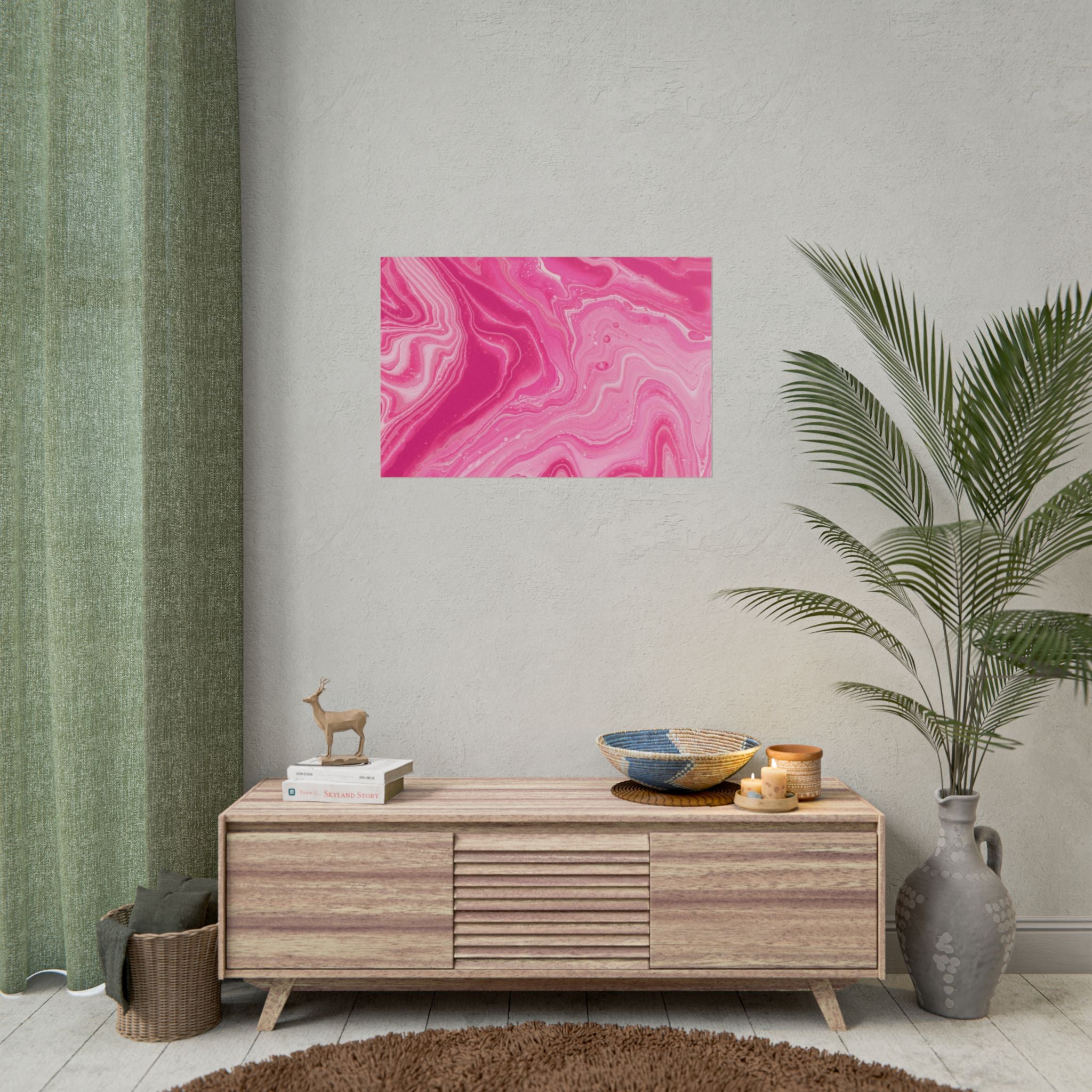 pink-wave-abstract-minimalist-poster-print-pink-decor-pink-poster-wall-art-modern-home-decor-large-wall-art-for-living-room