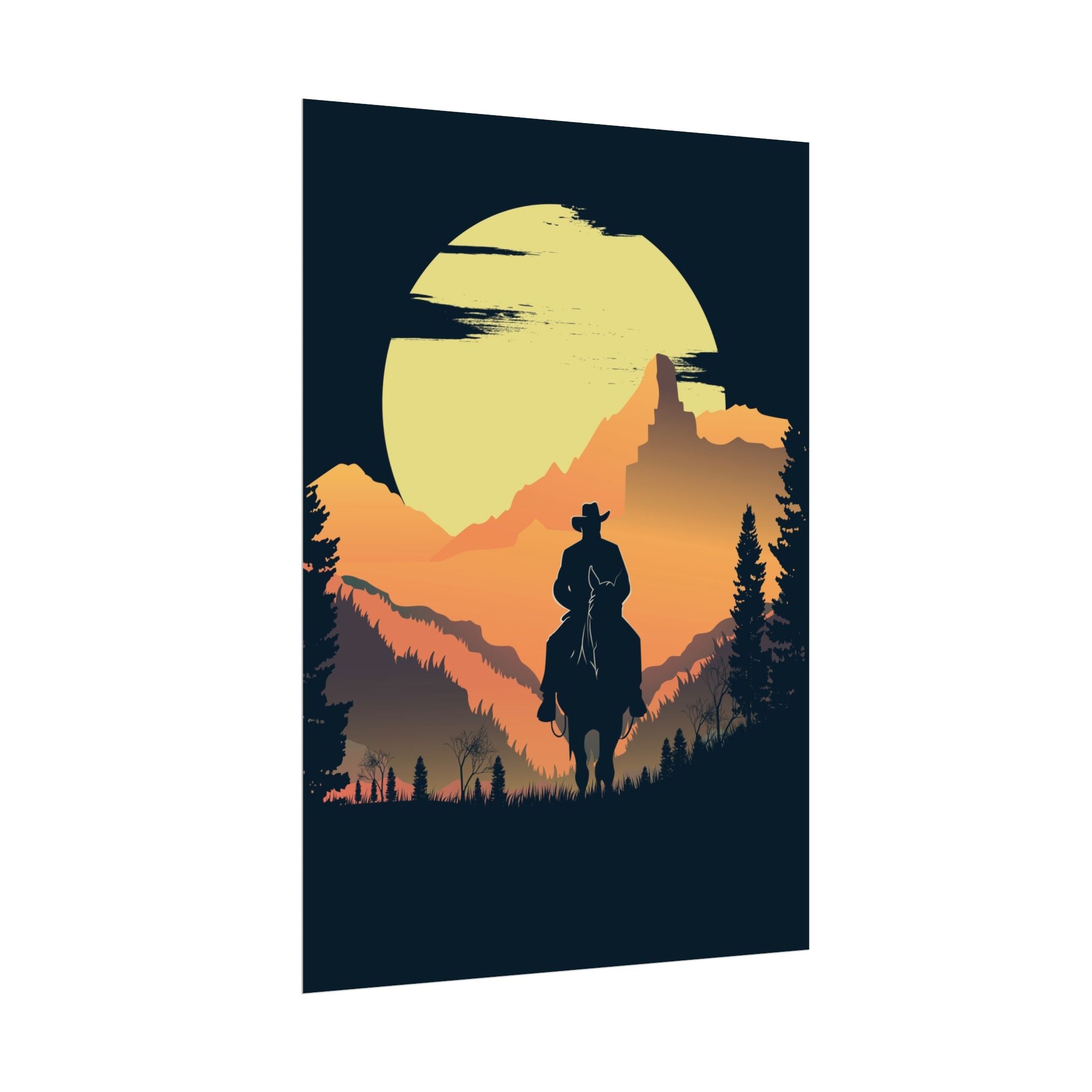 cowboy-western-poster-wall-decor-poster-print-rustic-southwestern-home-decoration-texas-desert-landscape-farmhouse-decor