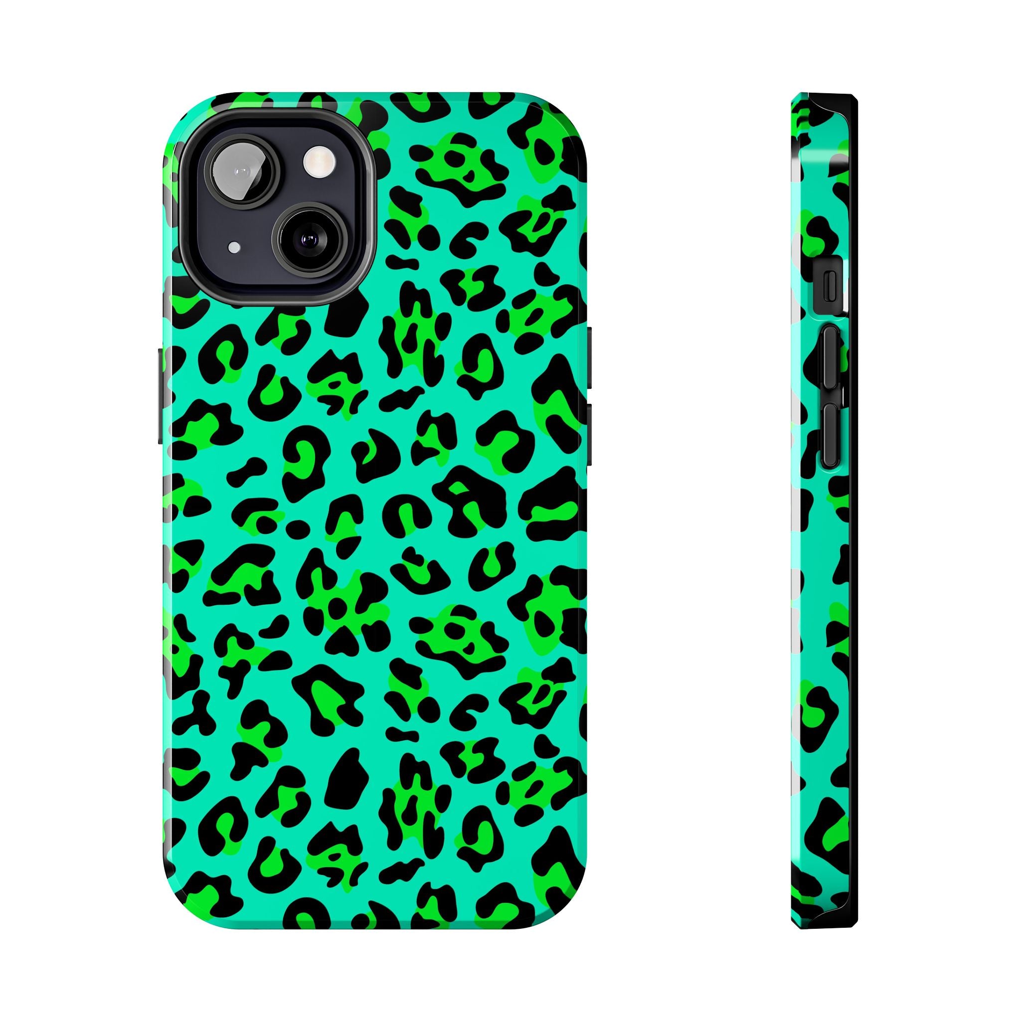 neon-green-teal-leopard-iphone-tough-case-stylish-phone-cover-protective-cellphone-case-trendy-smartphone-accessory-gift-for-