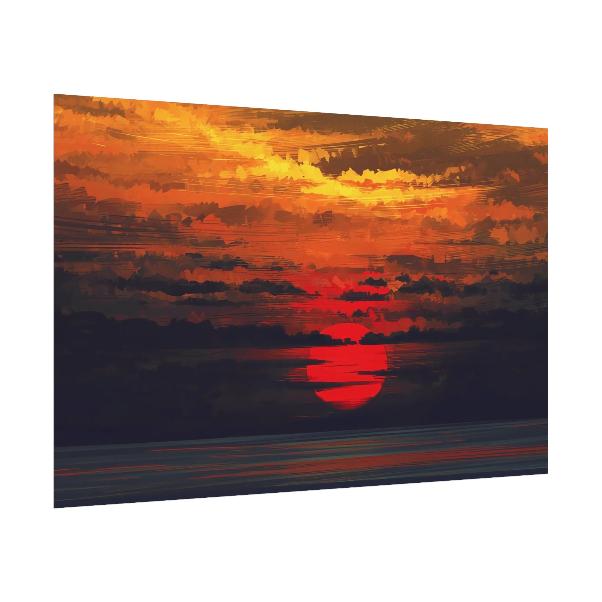 red-sunset-landscape-poster-print-cozy-home-decor-living-room-decor-farm-house-wall-decor-house-warming-gift