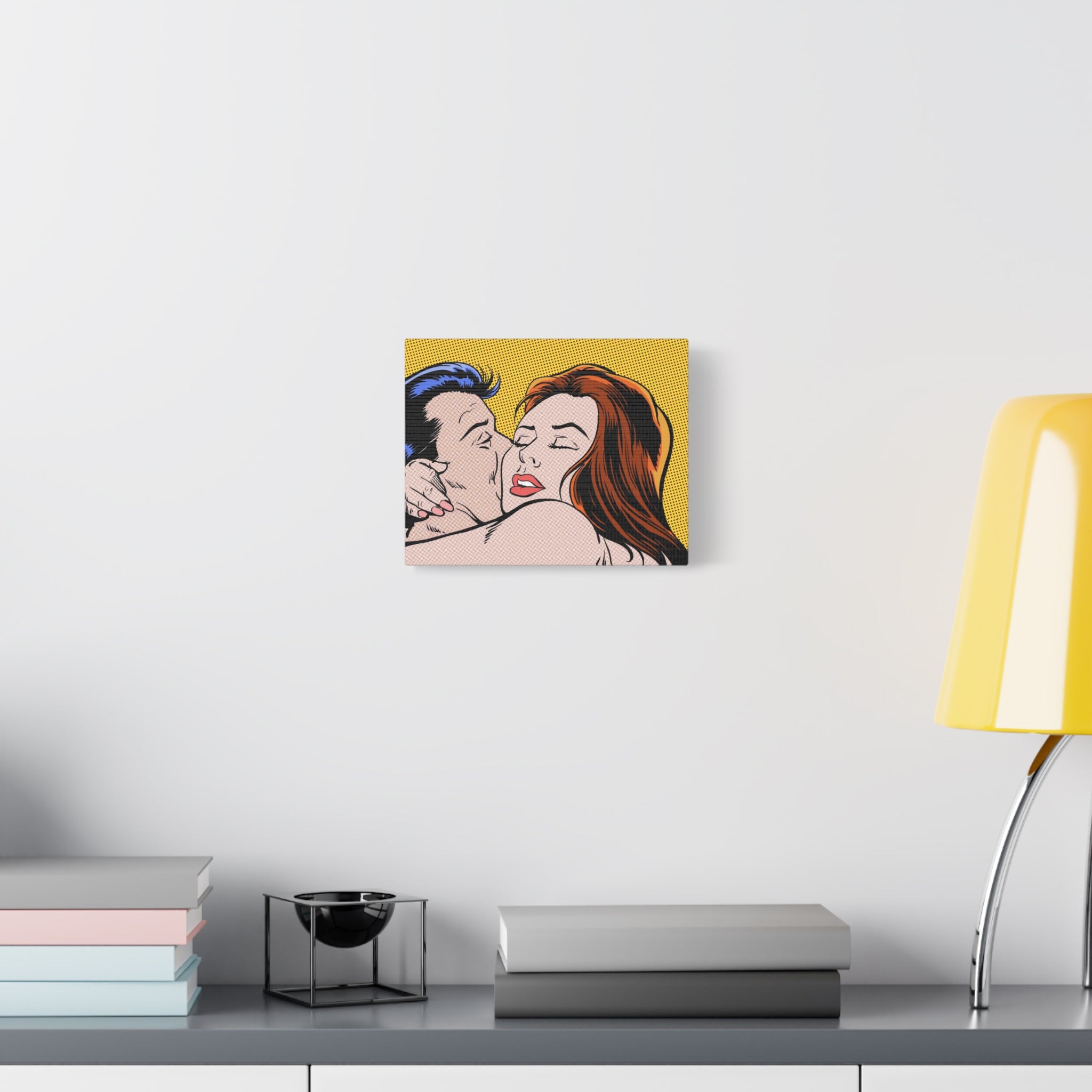 pop-art-canvas-print-retro-wall-art-stretched-matte-canvas-kiss-love-home-decor-wall-decor-poster-decorative-art-gift