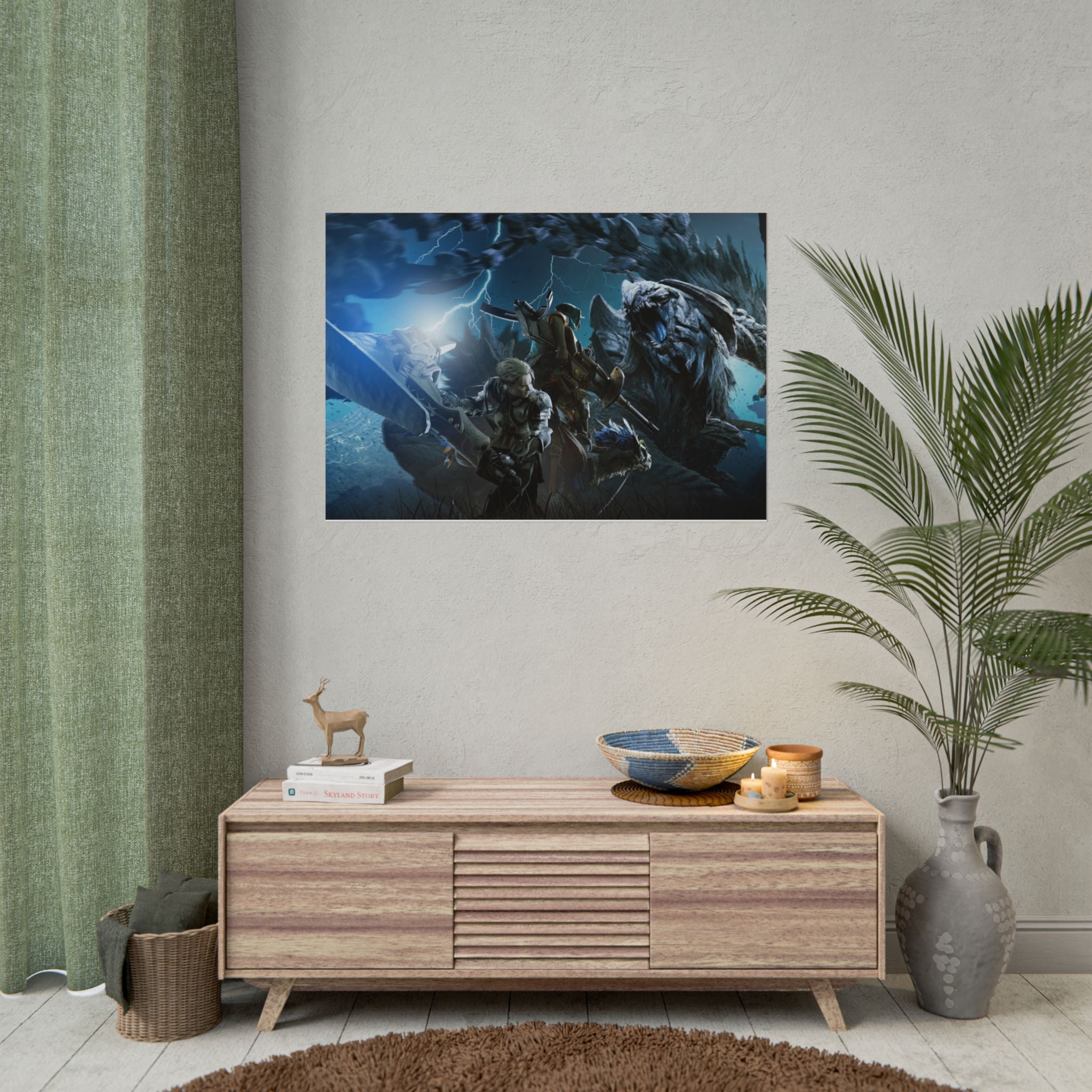 monster-hunter-poster-wall-art-matte-print-home-decor-gaming-poster-art-gamer-gift-video-game-art-hunter-fan
