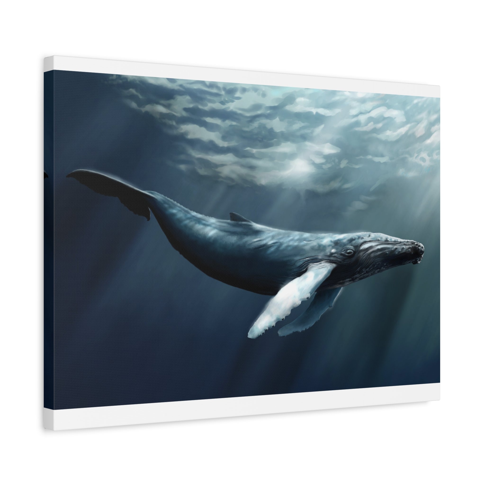 canvas-art-humpback-whale-wall-decor-matte-stretched-print-underwater-ocean-painting-nautical-home-decor-sea-life-artwork-wha