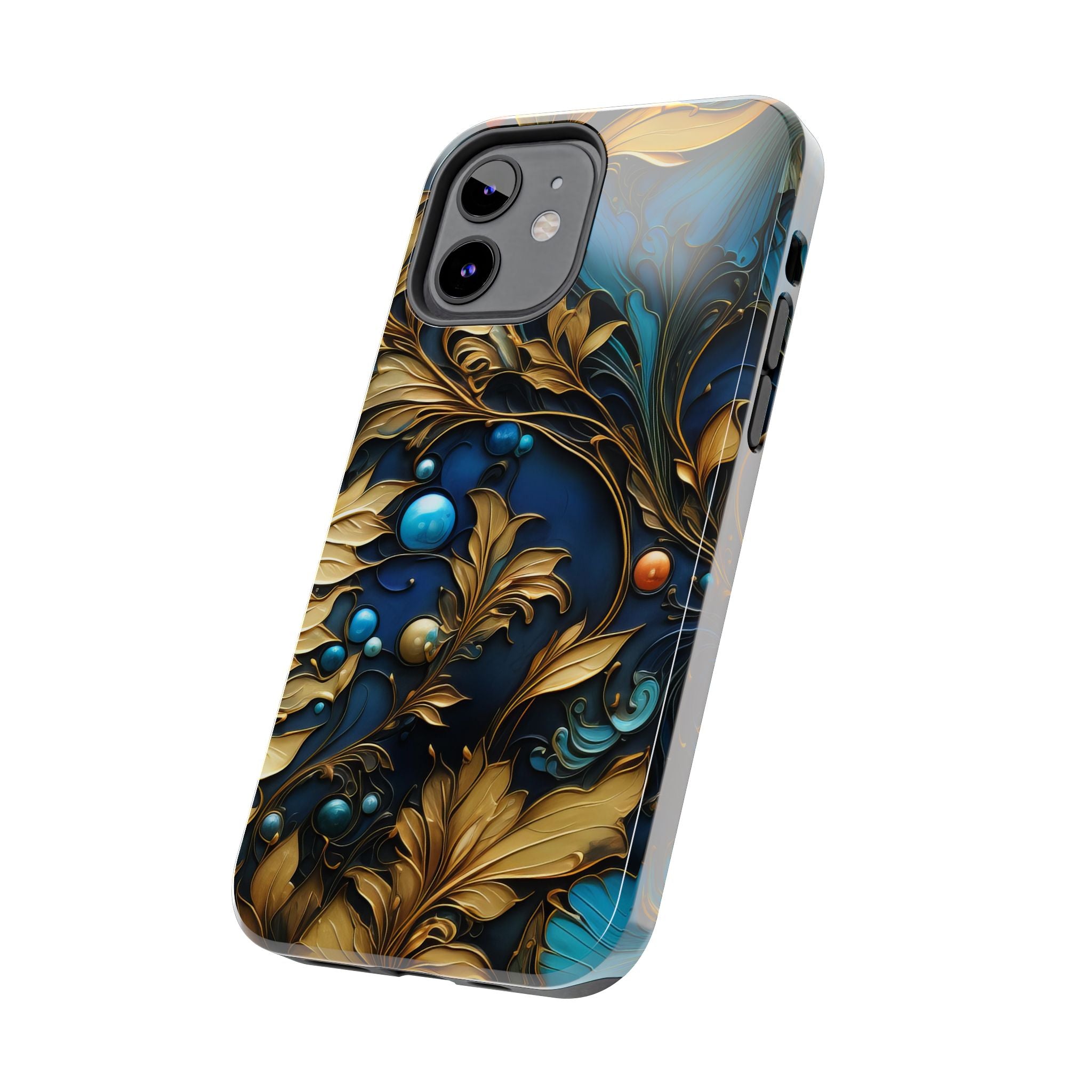 textured-art-nouveau-floral-tough-phone-case-cottagecore-iphone-case-unique-floral-phone-cover-vintage-style-iphone-case-prot