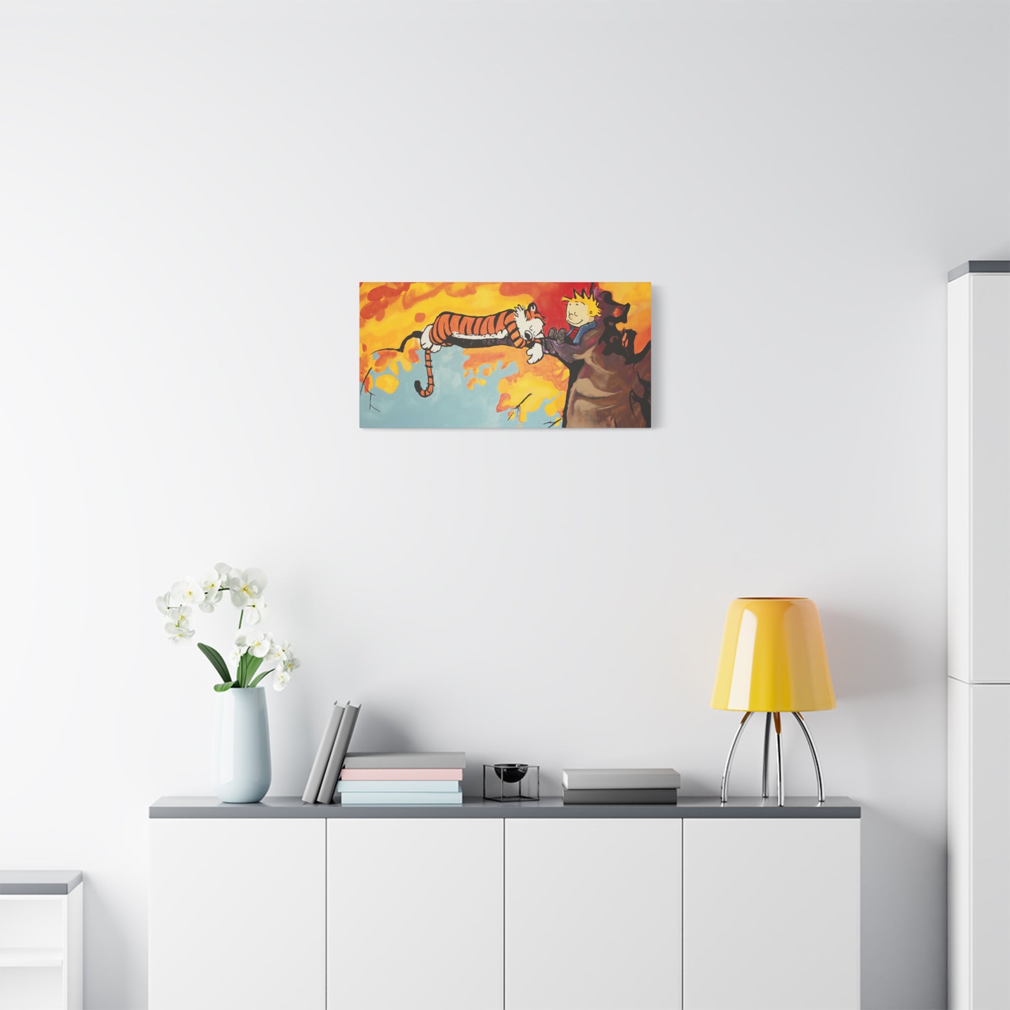 Calvin and Hobbes Canvas Wall Art - Nostalgic Comic Strip Poster for Nursery & Kids Room Decor - Friendship Theme Gift Idea