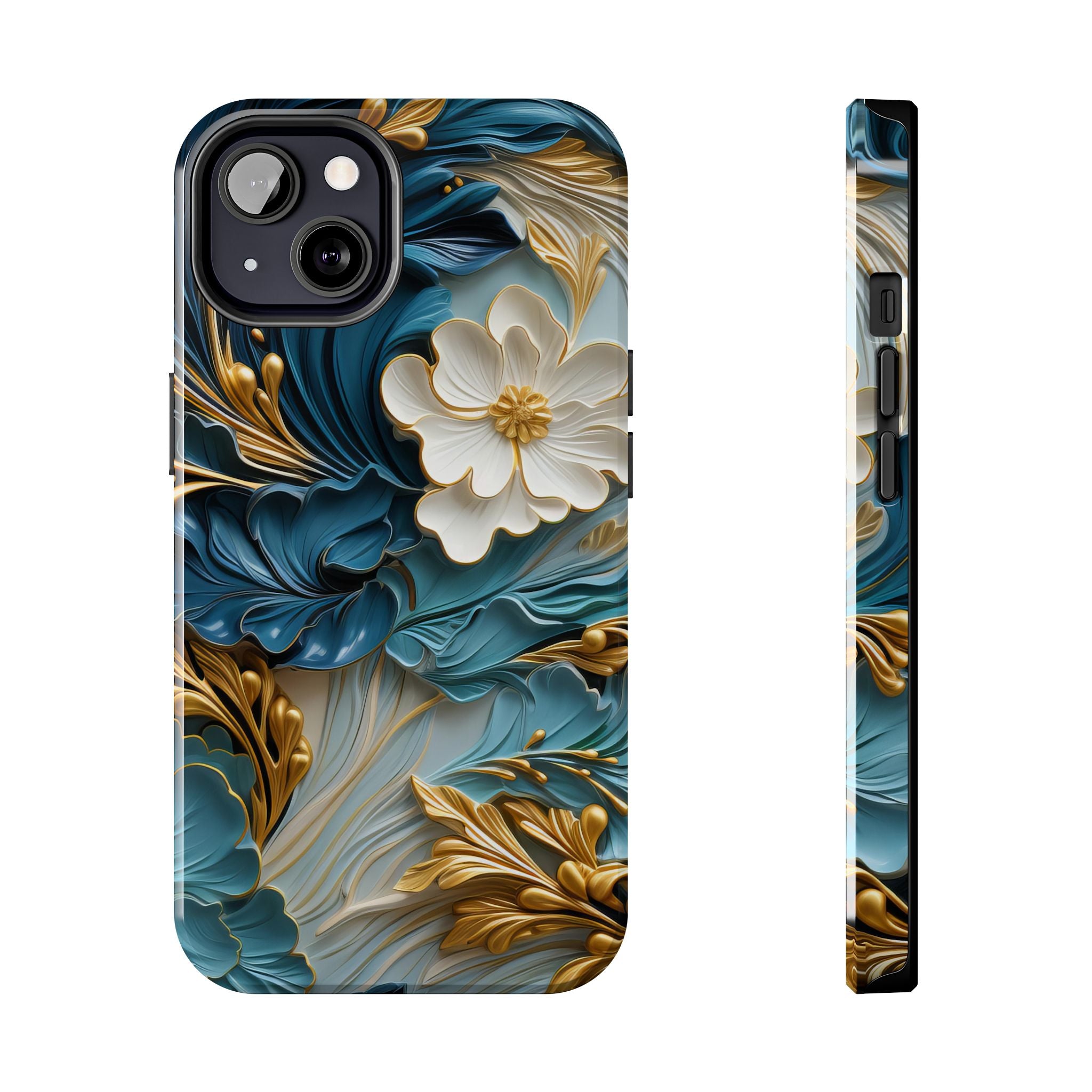 textured-art-nouveau-floral-tough-phone-case-cottagecore-iphone-case-unique-floral-phone-cover-vintage-style-iphone-case-prot