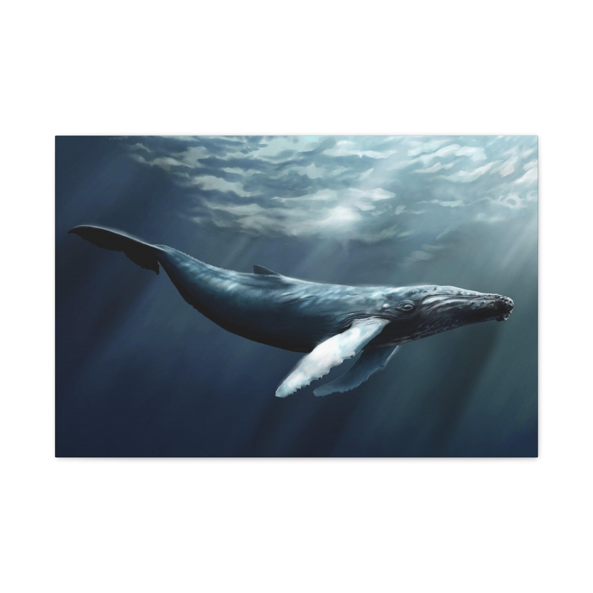 canvas-art-humpback-whale-wall-decor-matte-stretched-print-underwater-ocean-painting-nautical-home-decor-sea-life-artwork-wha
