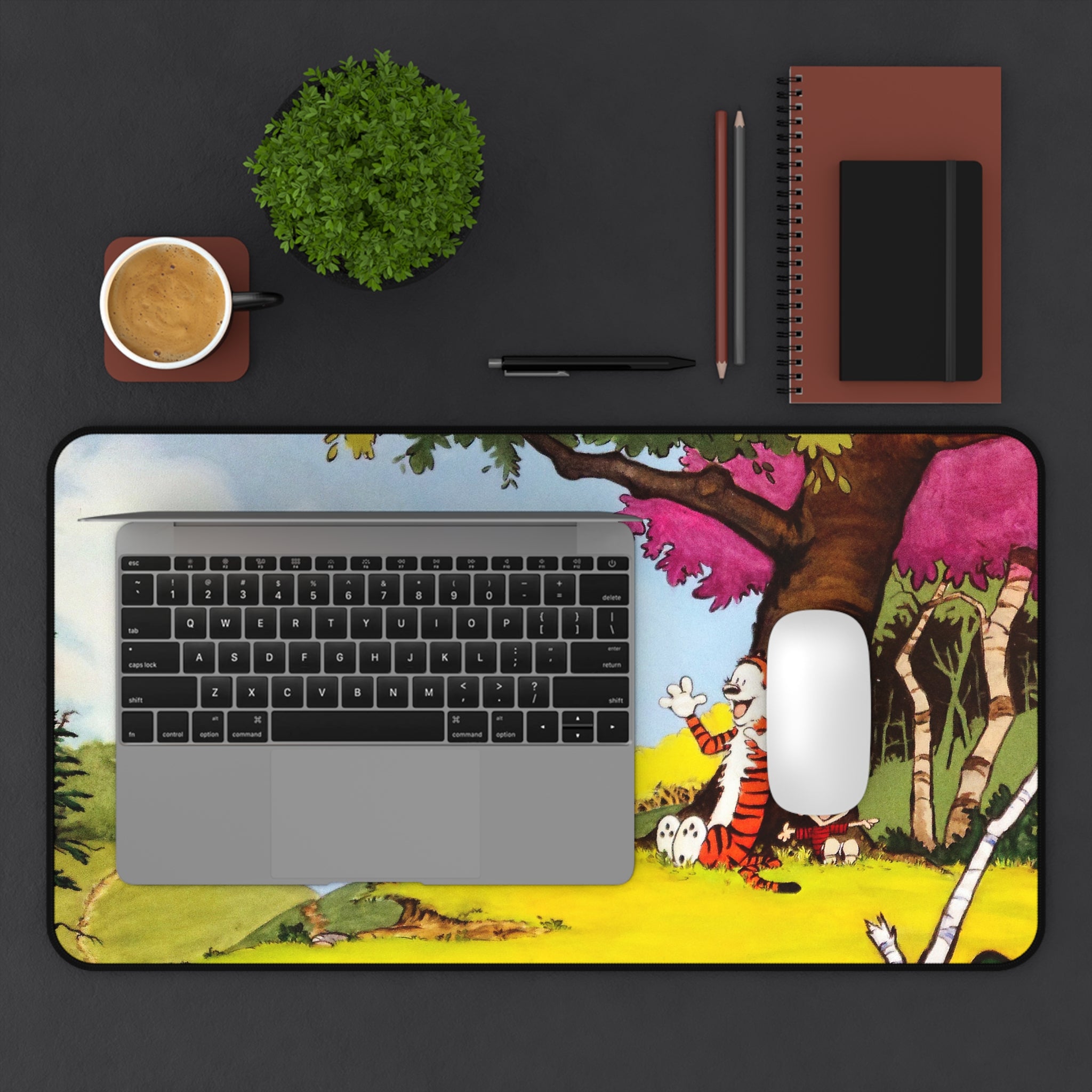 Calvin and Hobbes Mouse Pad, Cartoon Desk Pad, Comicbook Desk Mat, Gift for Desk, Uniqe Desk Decor