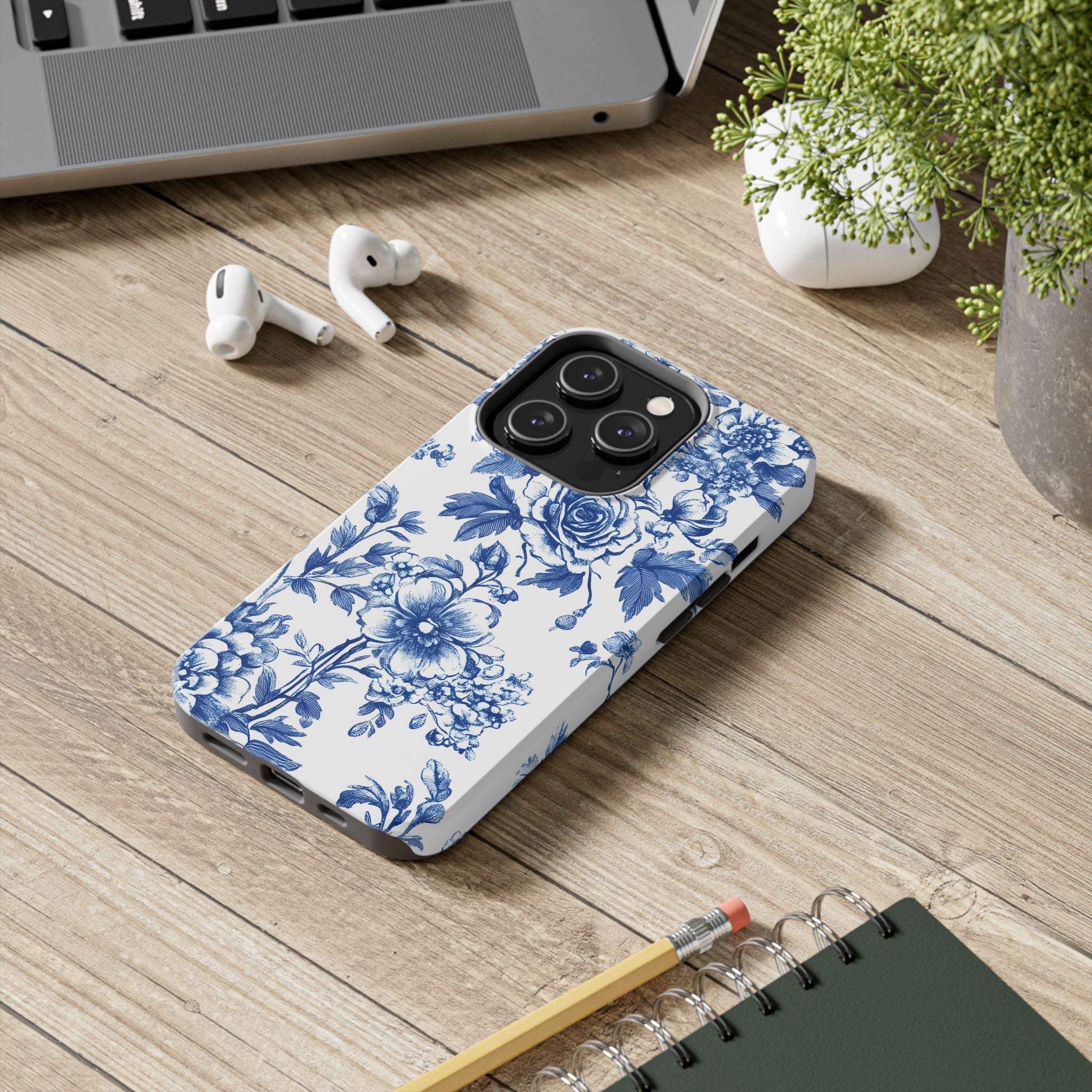 french-toile-floral-tough-iphone-case-blue-iphone-cover-protective-iphone-case-hard-shell-iphone-case-vintage-design-phone-ca