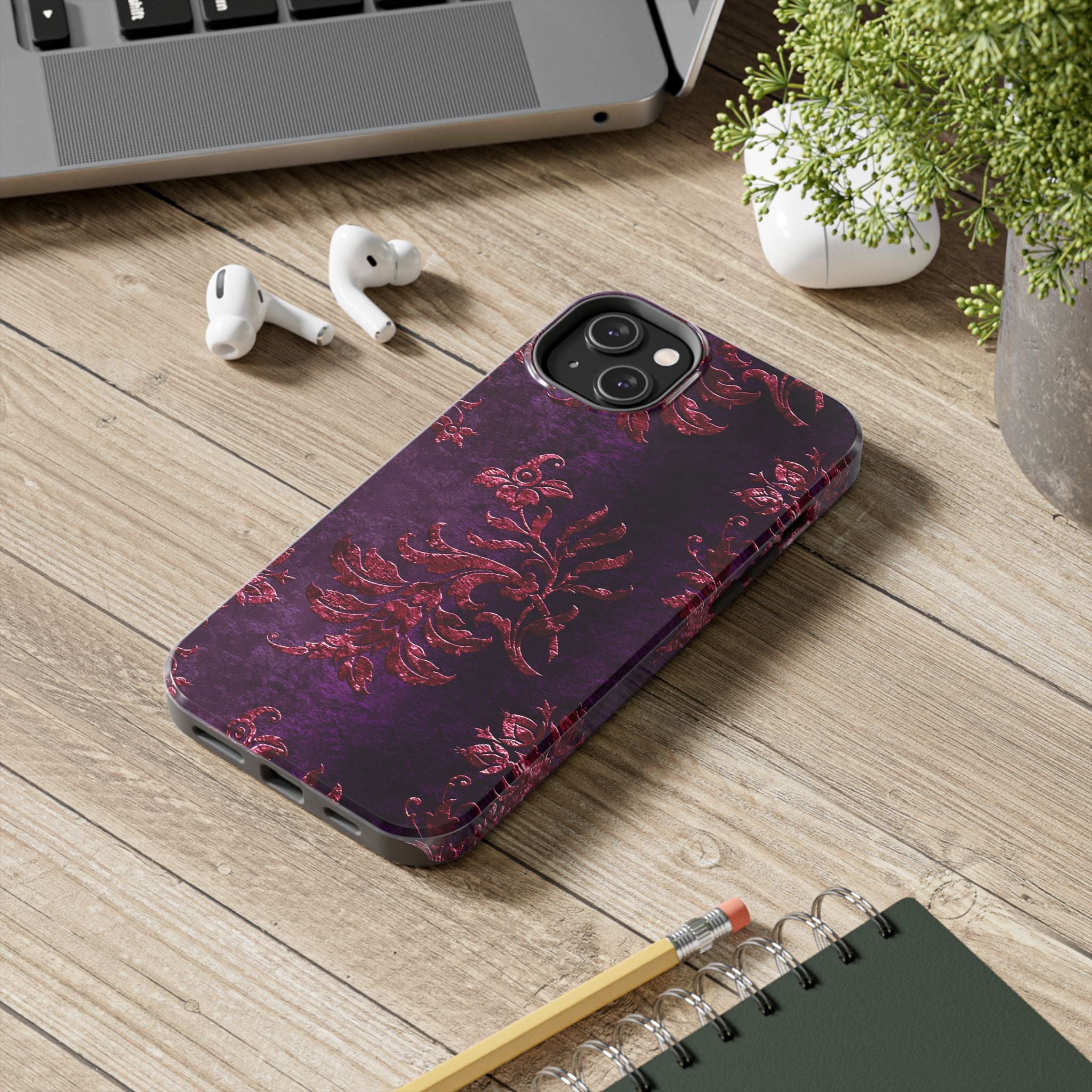 embossed-burgundy-velvet-tough-iphone-case-protective-iphone-cover-heavy-duty-iphone-case-rugged-phone-case-durable-smartphon
