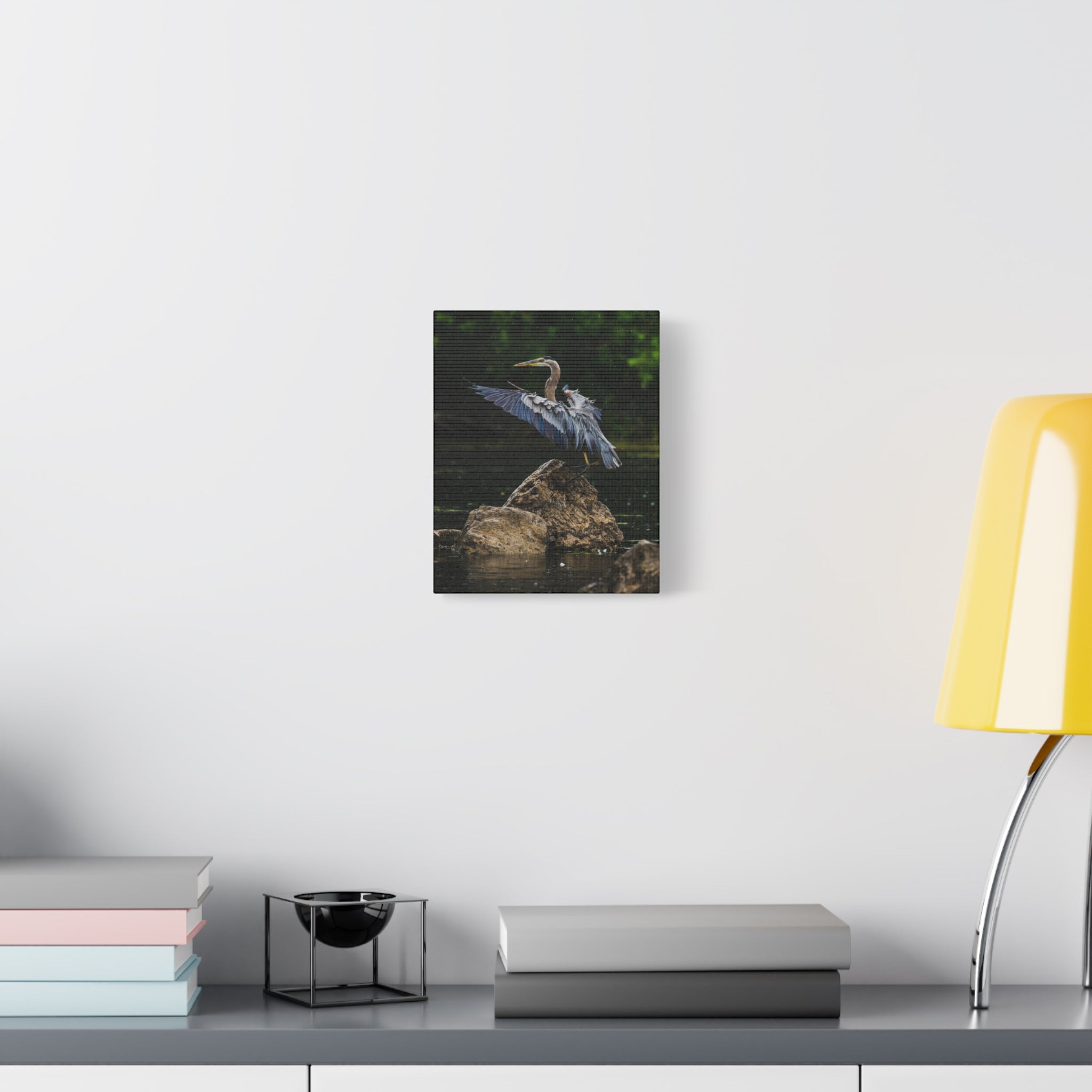 canvas-print-wall-art-great-blue-heron-matte-canvas-stretched-home-decor-bird-lover-gift-nature-wall-hanging-wildlife