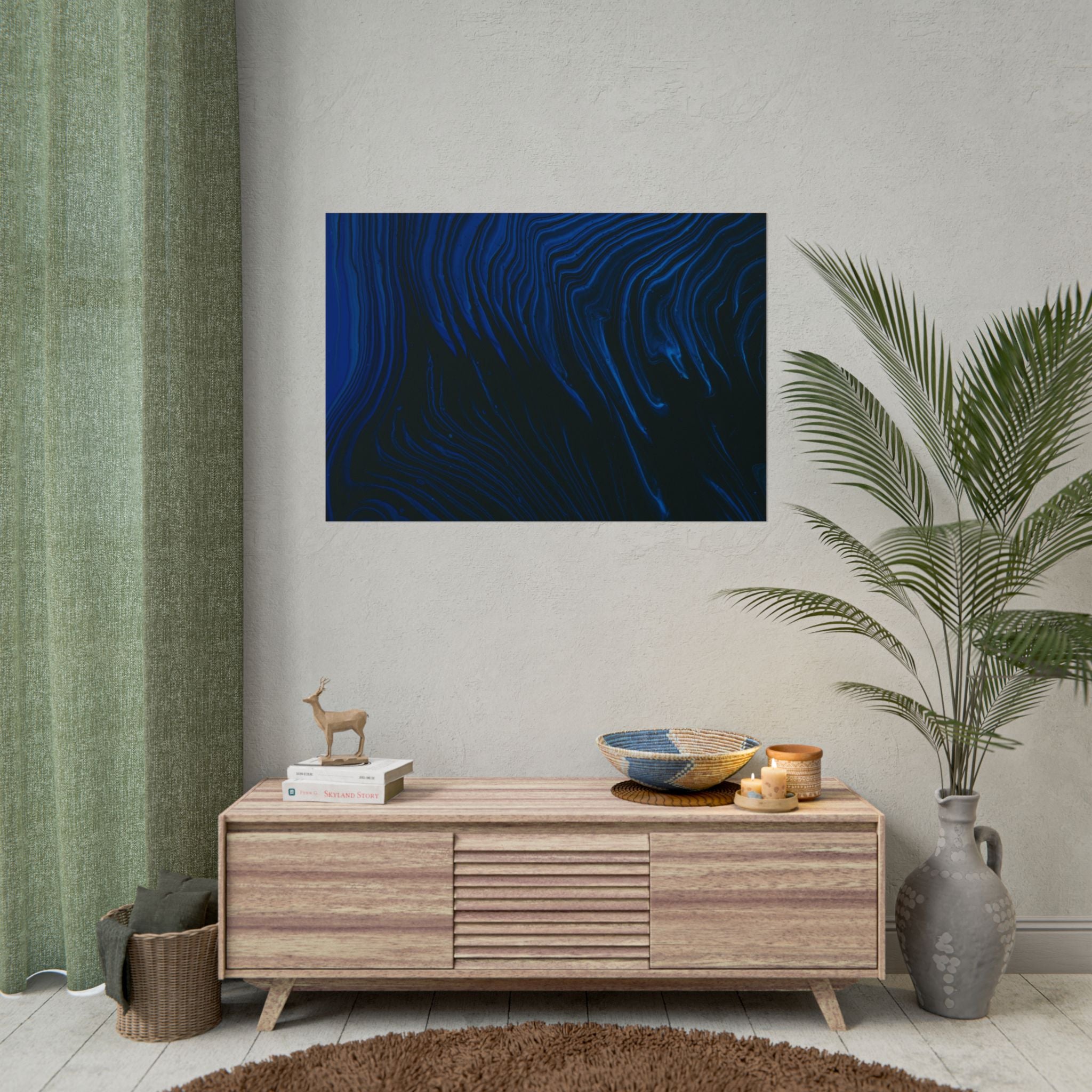 navy-blue-abstract-poster-print-home-decor-office-wall-art-navy-blue-aesthetic-decor-blue-room-decor-abstract-art