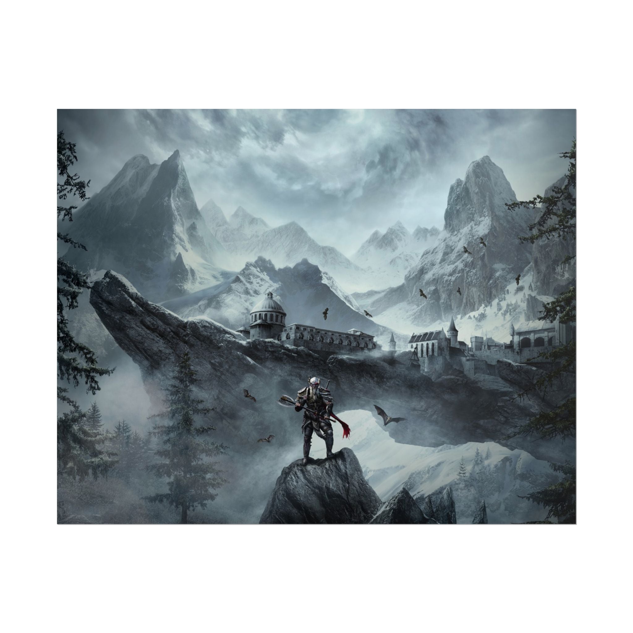 the-elder-scrolls-skyrim-poster-wall-art-dragon-game-poster-print-room-decor-viking-warrior-gaming-wall-art-sk