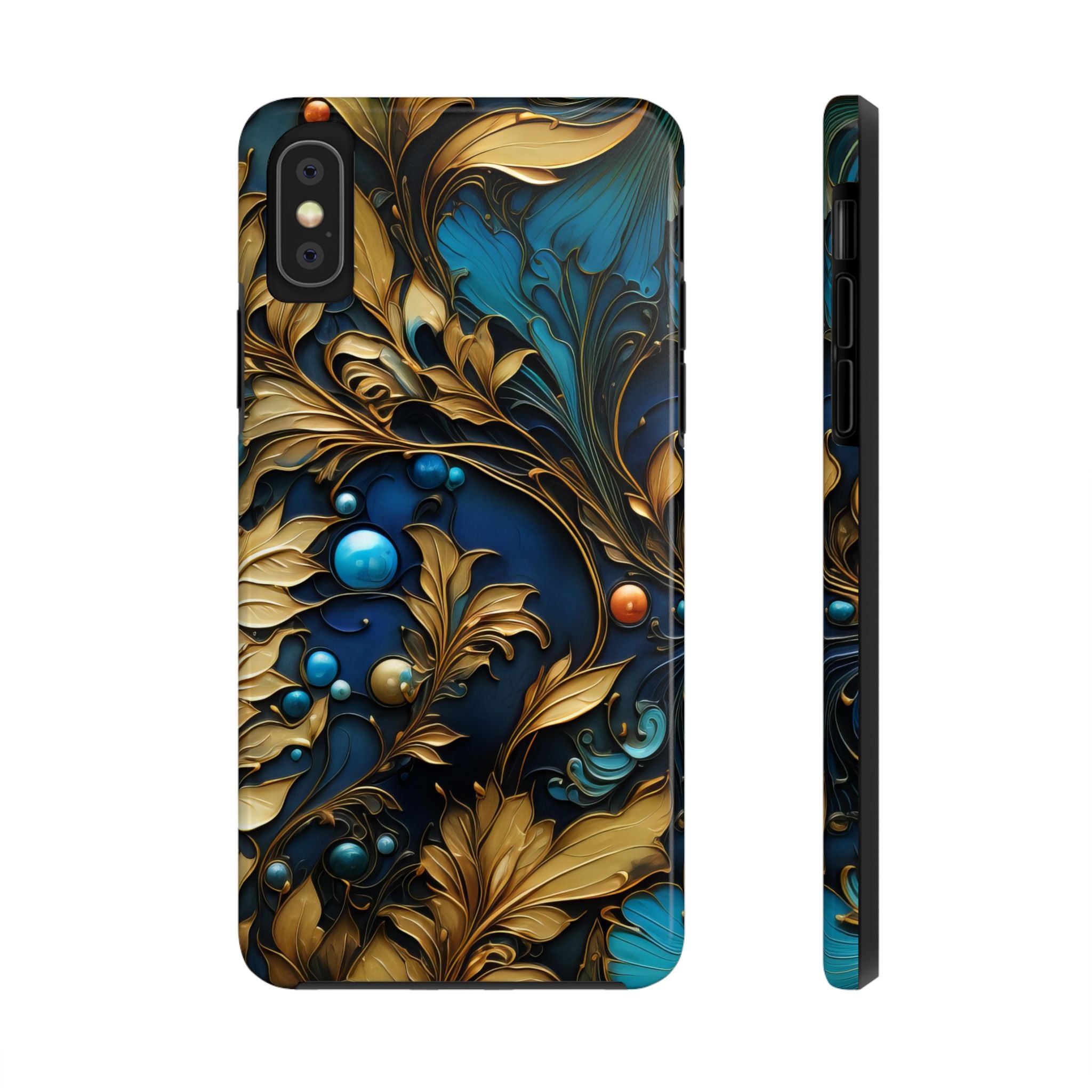 textured-art-nouveau-floral-tough-phone-case-cottagecore-iphone-case-unique-floral-phone-cover-vintage-style-iphone-case-prot